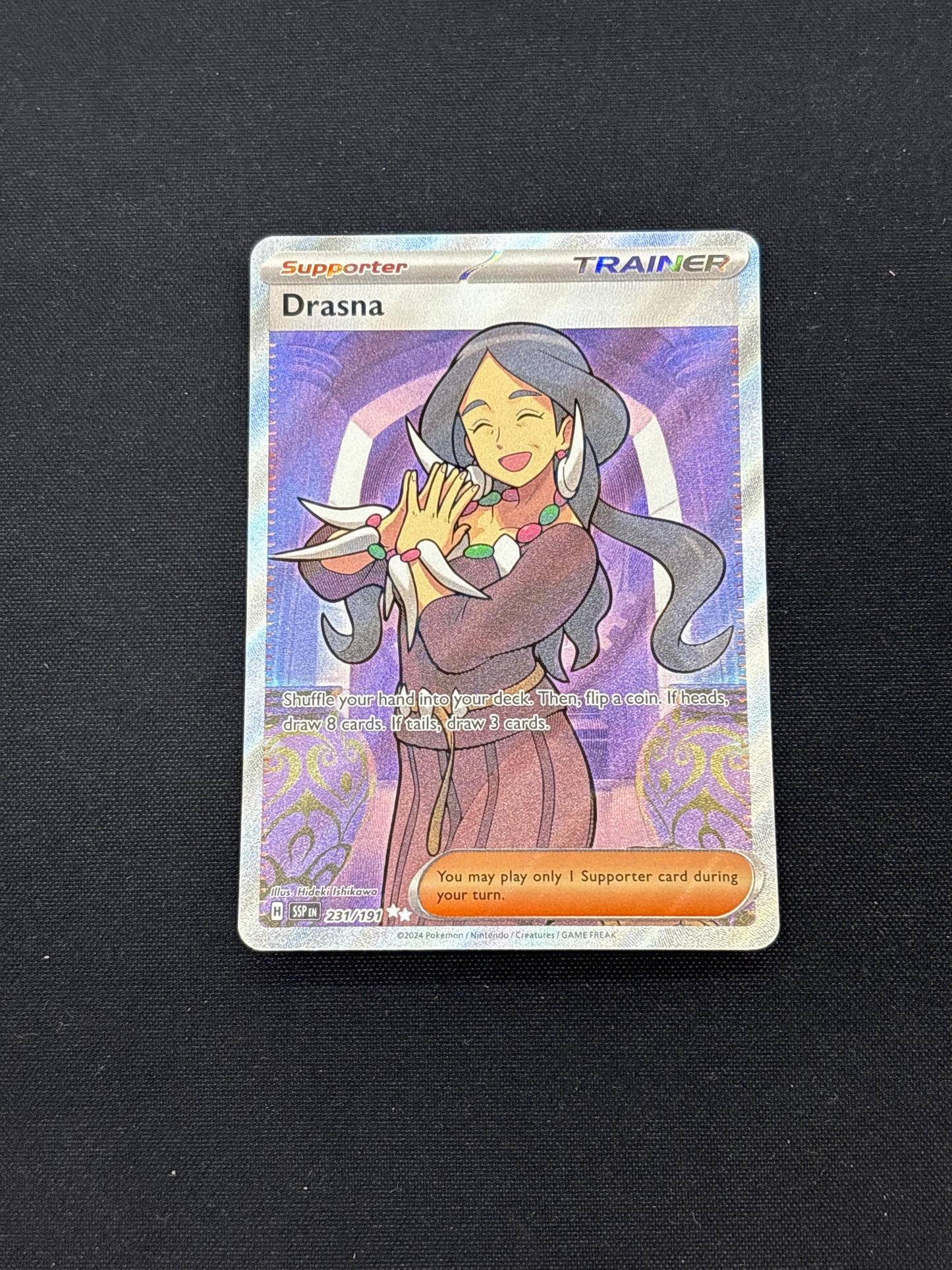 Auction Lot 338: Pokemon Card Drasna Trainer Full Art Surging Sparks Conditions Vary