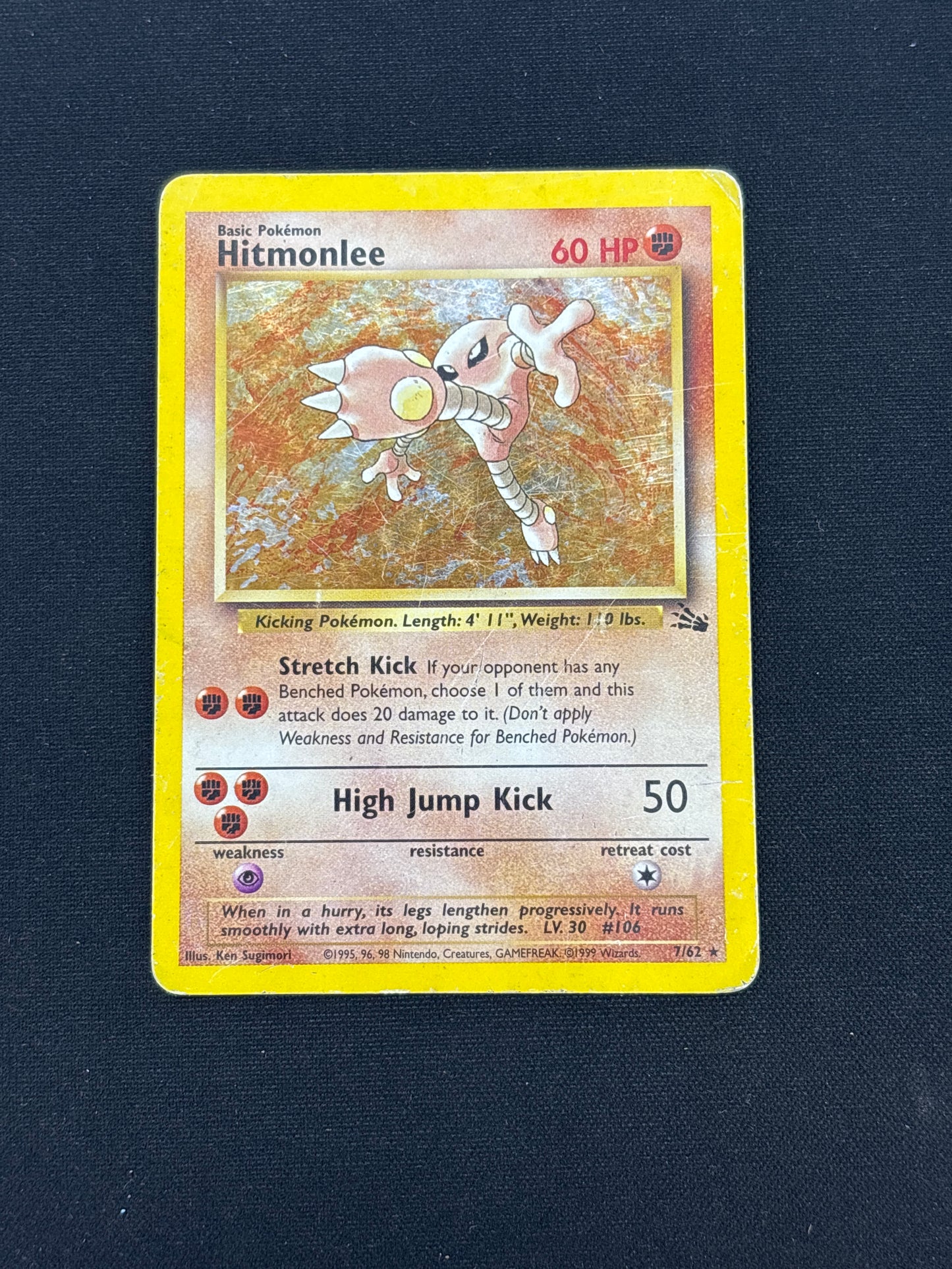 Auction Lot 246: Hitmonlee Fossil Holo Pokemon Card Conditions Vary