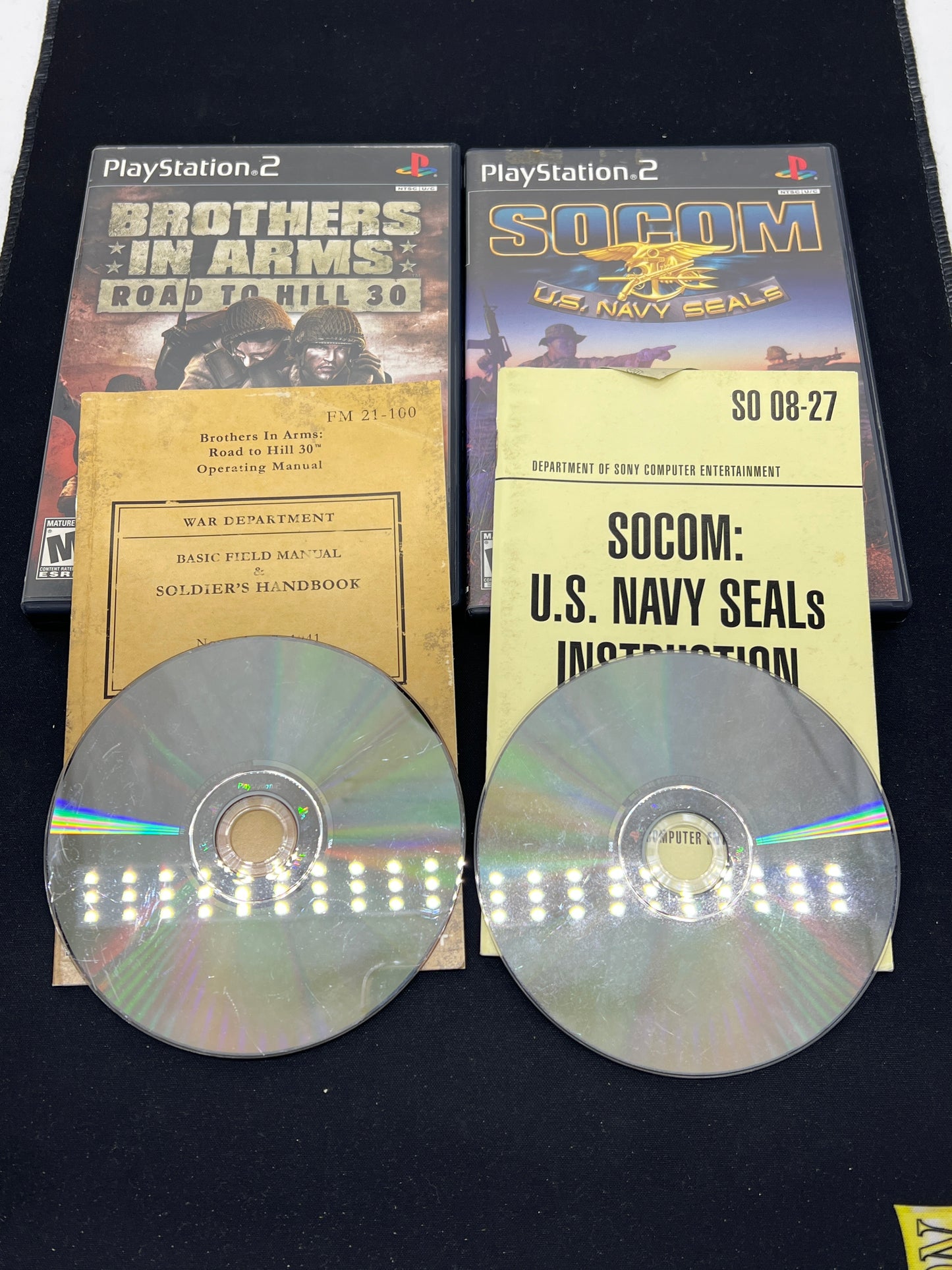 Auction Lot 116: PlayStation 2 Video Games Brothers in Arms Road to Hill 30 + SOCOM US Navy Seals CIB