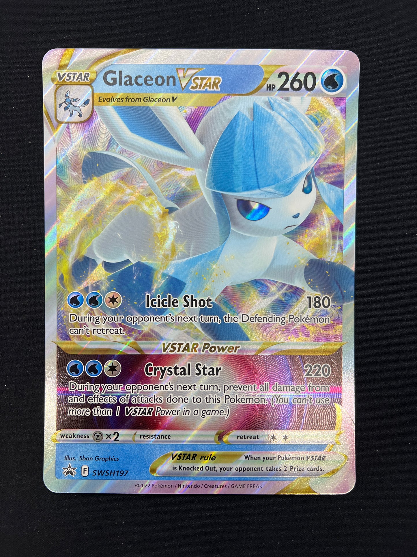 Auction Lot 449: Pokemon Cards Glaceon VSTAR SWSH Promo Jumbo Conditions Vary