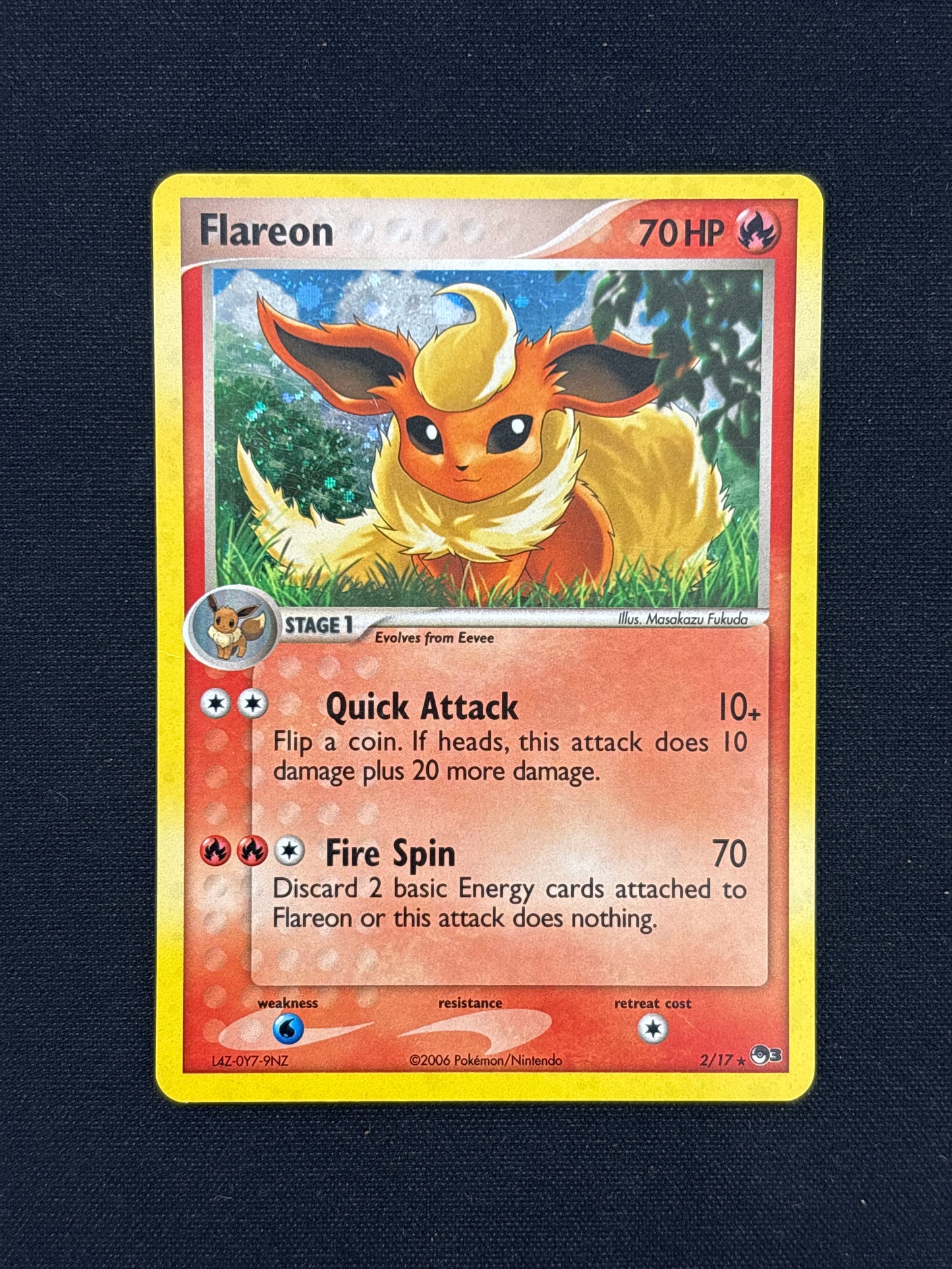 Auction Lot 15: Pokemon Card Flareon POP Series 3 Conditions Vary