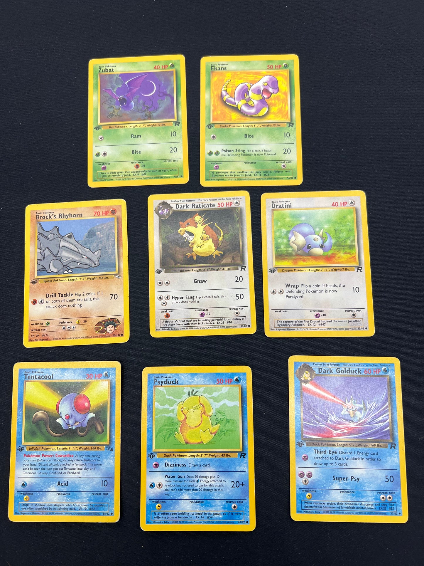 Auction Lot 46: Pokemon Cards Assorted Lot of 8 1st Edition WOTC Set Commons Uncommons Conditions Vary