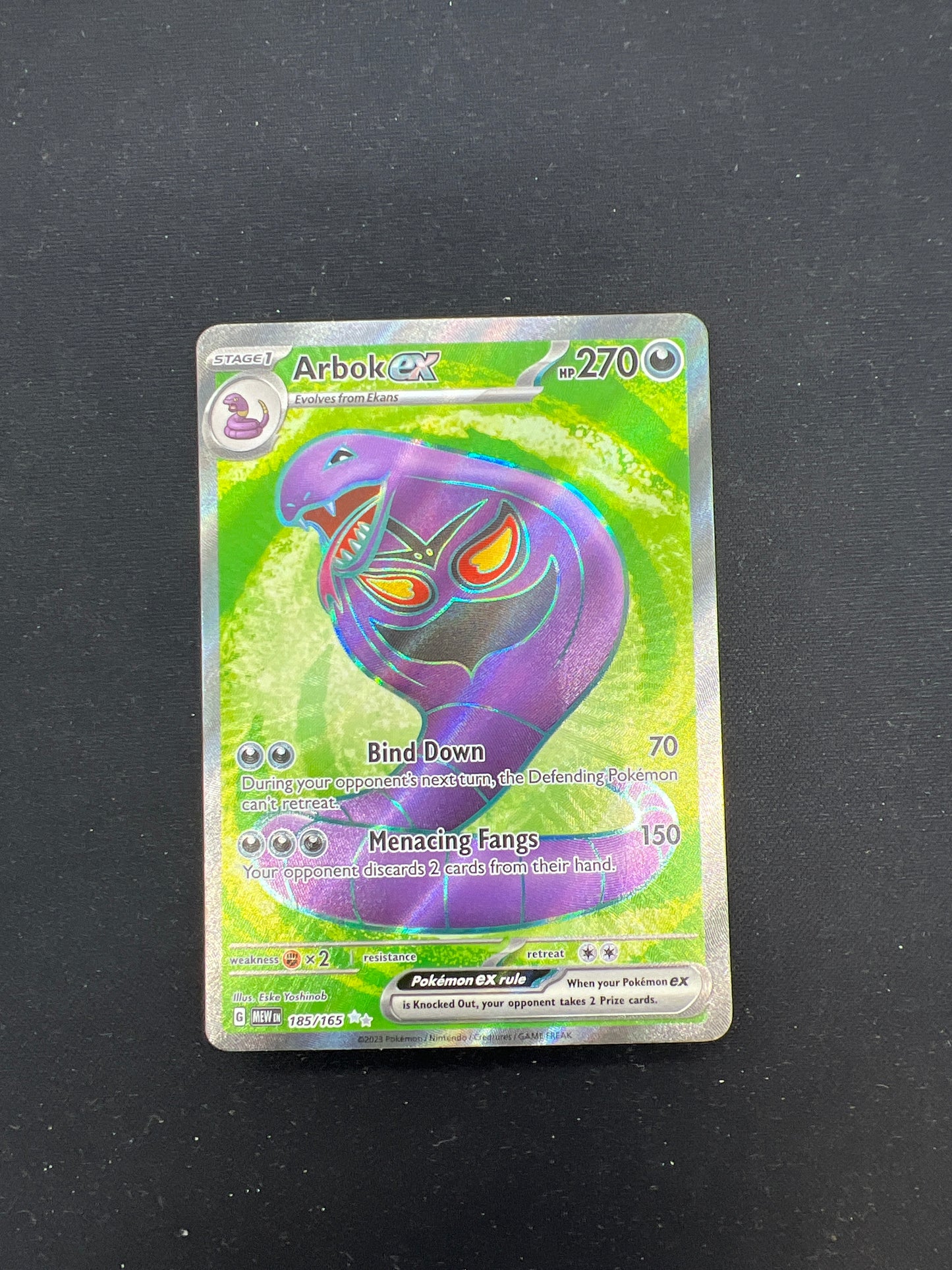 Auction Lot 186: Pokemon Cards Arbok EX Full Art SV 151 Condition Vary