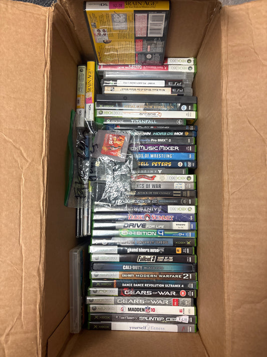 Auction Lot 1: Box of Assorted Video Games XBox PlayStation Nintendo Blu-Ray