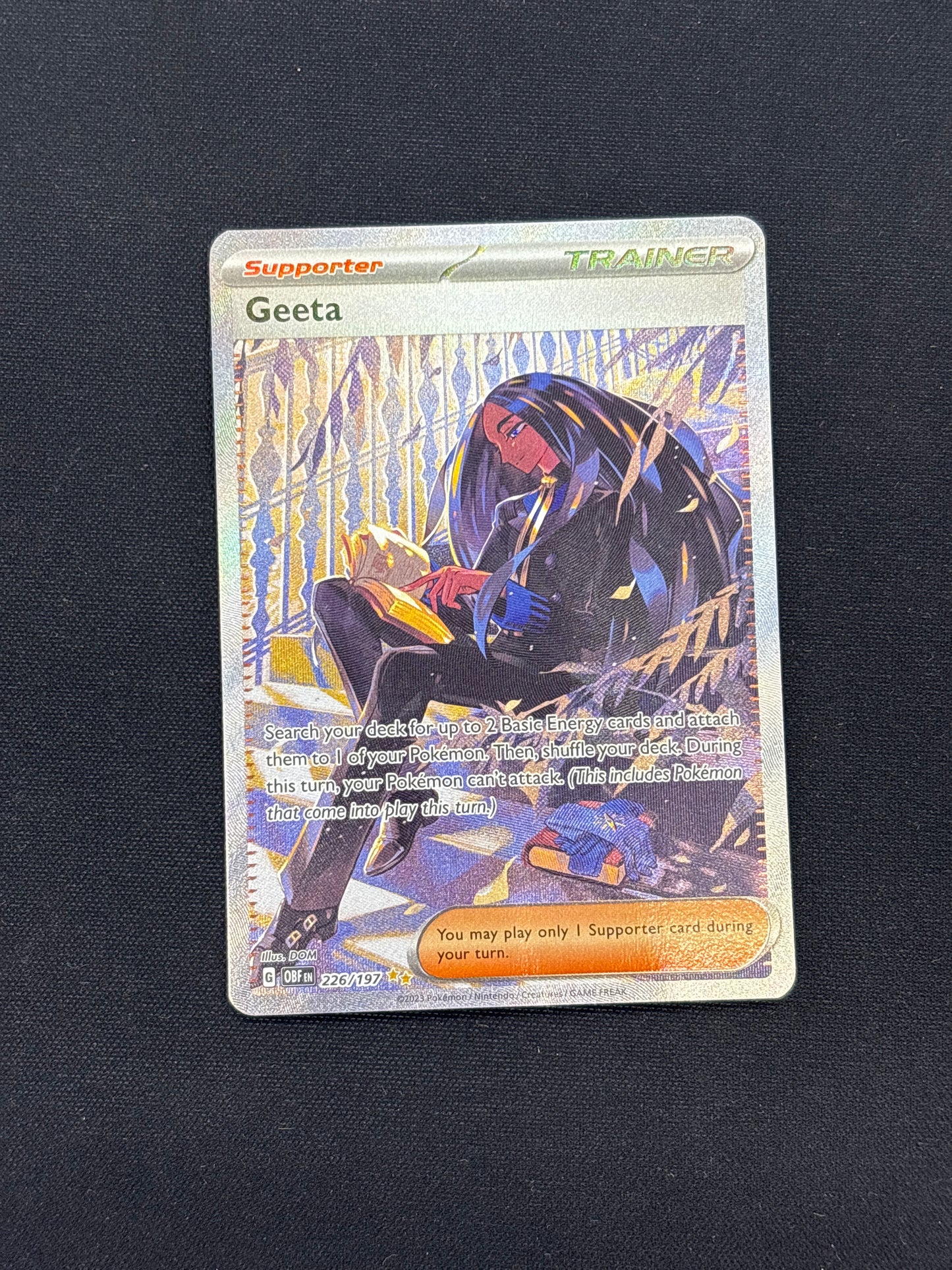 Auction Lot 32: Geeta Special Illustration Rare Pokemon Obsidian Flames Card Conditions Vary