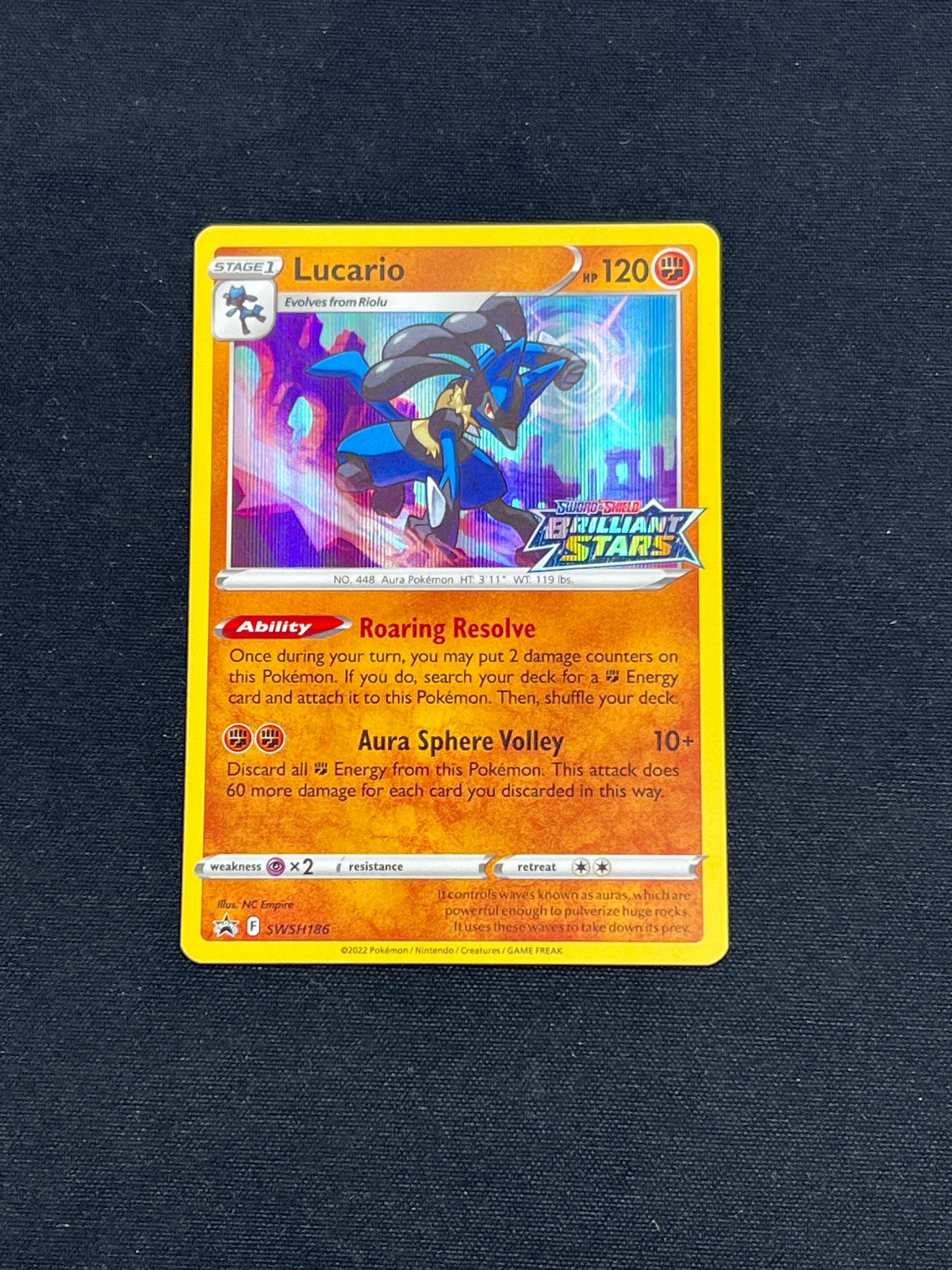 Auction Lot 46: Pokemon Cards Lucario Stamped Build and Battle Promo Brilliant Stars Condition Vary