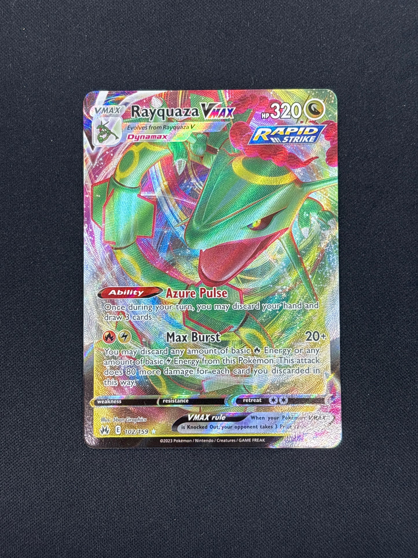 Auction Lot 192: Rayquaza VMAX Full Art Crown Zenith Card Conditions Vary