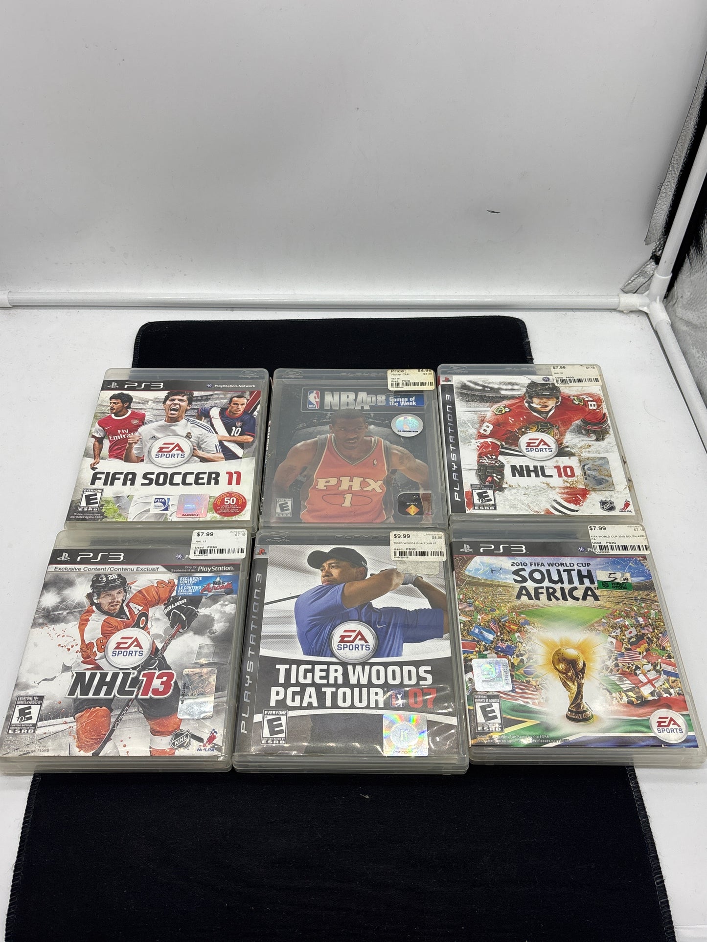 Auction Lot 84: PlayStation 3 Video Game Lot of 6 FIFA Soccer 11 NBA 08 NHL 10 13 Tiger Woods PGA Tour 07 2010 FIFA World Cup South Africa