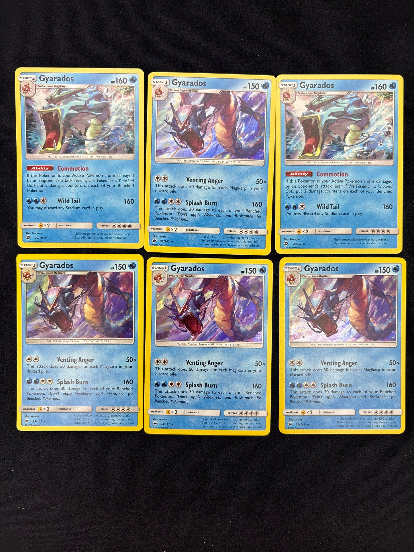 Auction Lot 64: Pokemon Cards Lot of 6 Gyarados Holo Conditions Vary