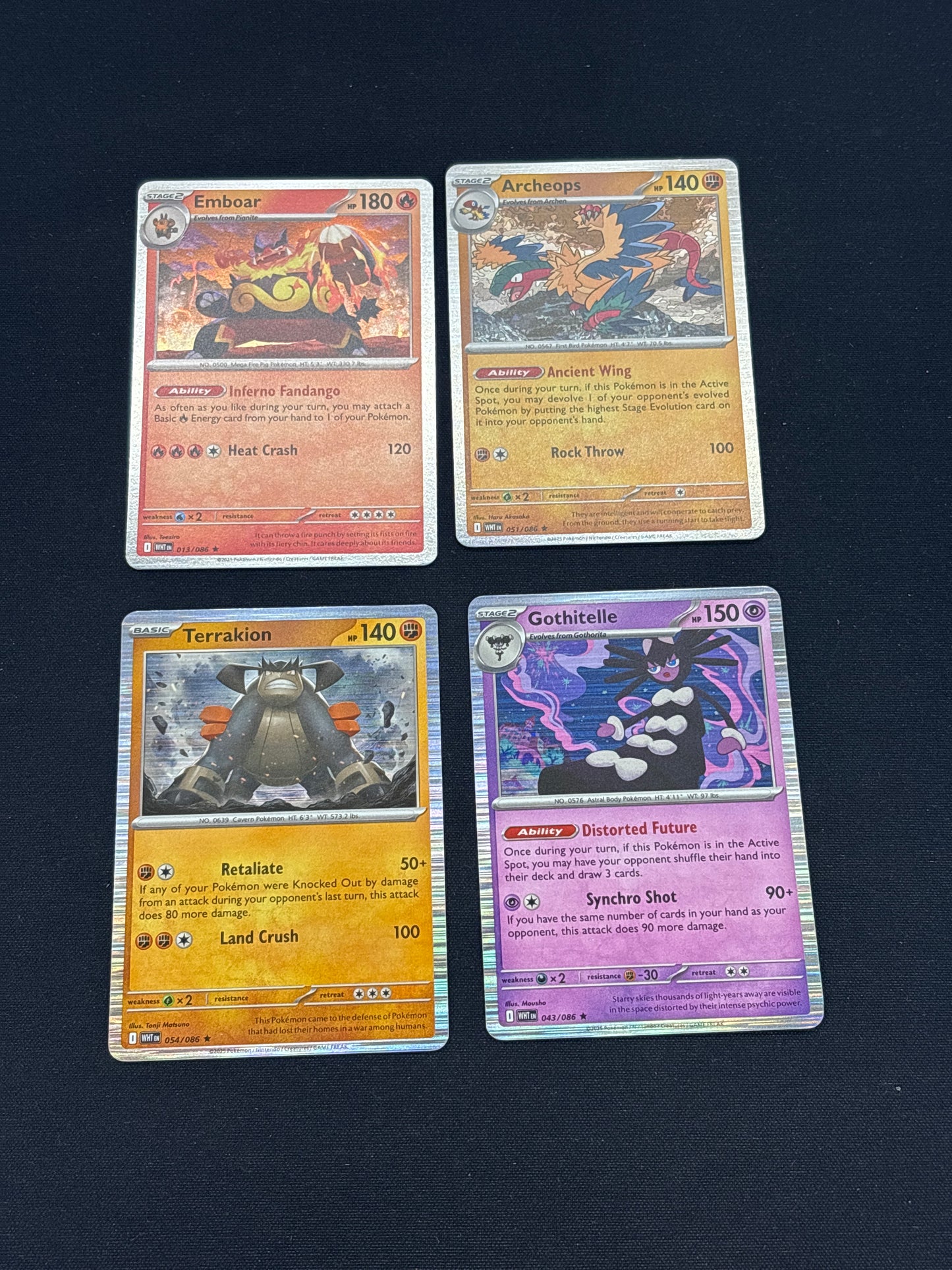 Auction Lot 401: Pokemon Cards Black Bolt White Flare Assorted Lot of 4 Holo Rare Conditions Vary