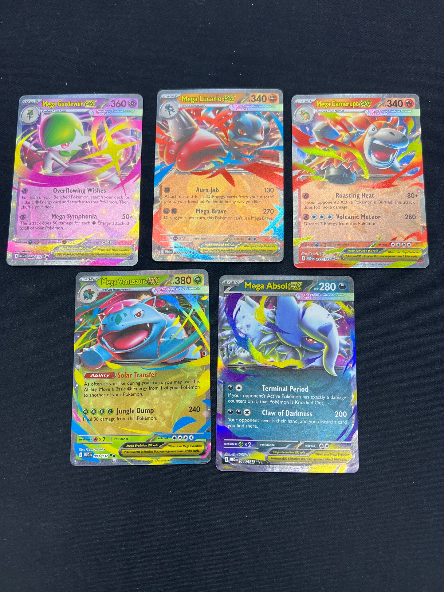 Auction Lot 175: Pokemon Cards Lot of 5 Mega Evolutions EX Double Rares Base Set Condition Vary