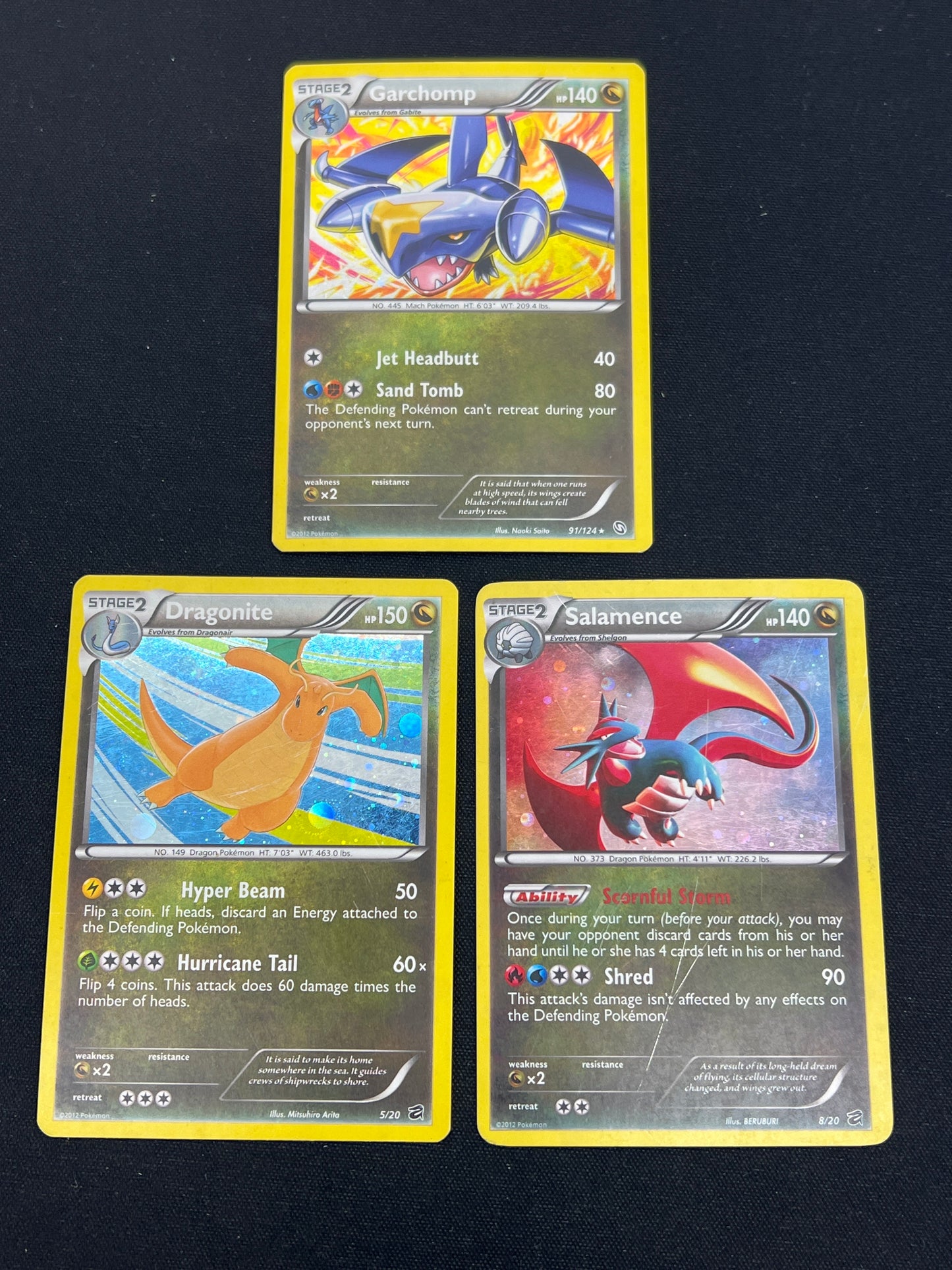 Auction Lot 388: Pokemon Cards Lotof 3 Dragon Type Cosmo Holos Conditions Vary