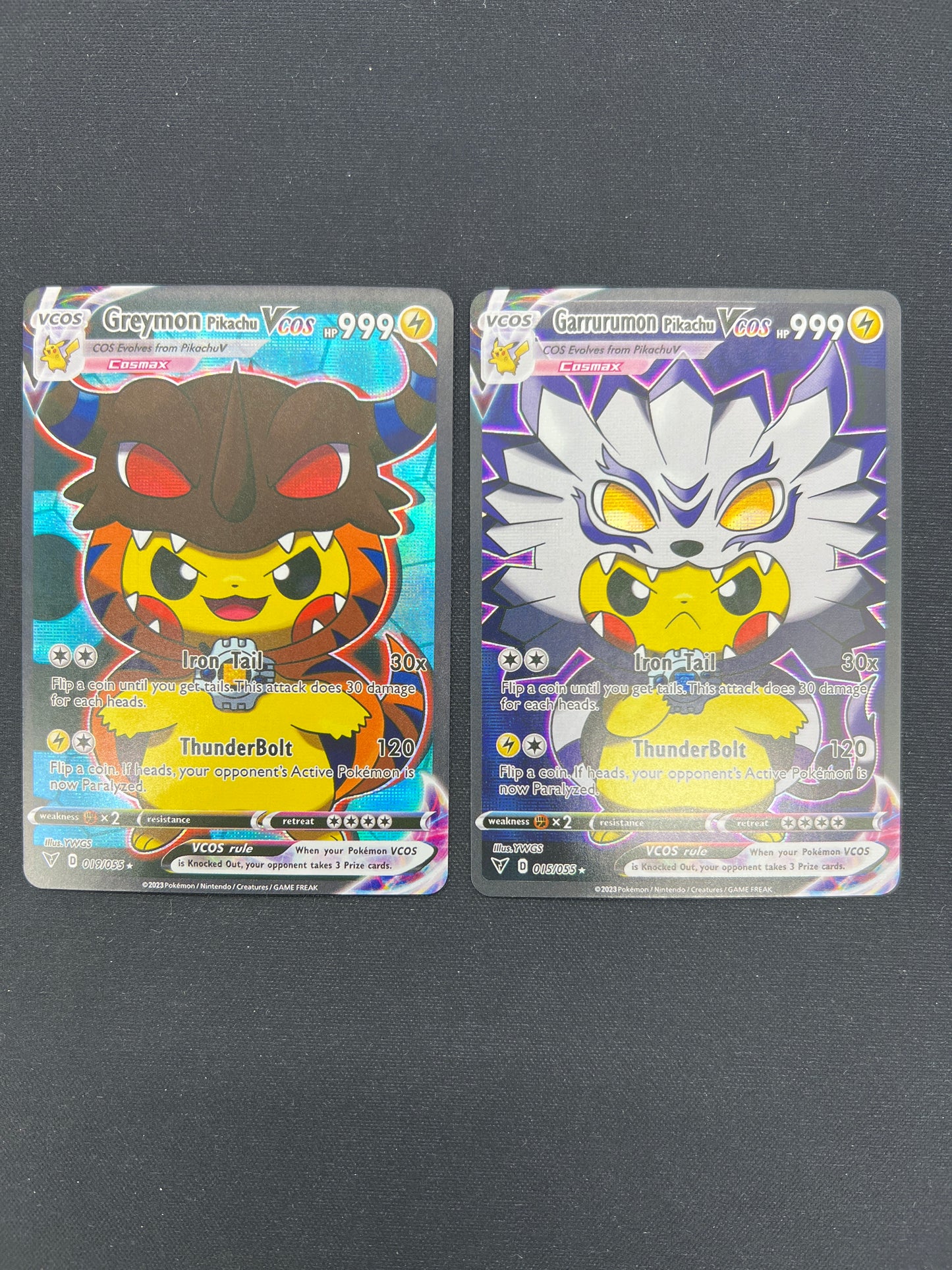 Auction Lot 445: Pokemon Cards CUSTOM Lot of 2 Poncho Pikachu Conditions Vary