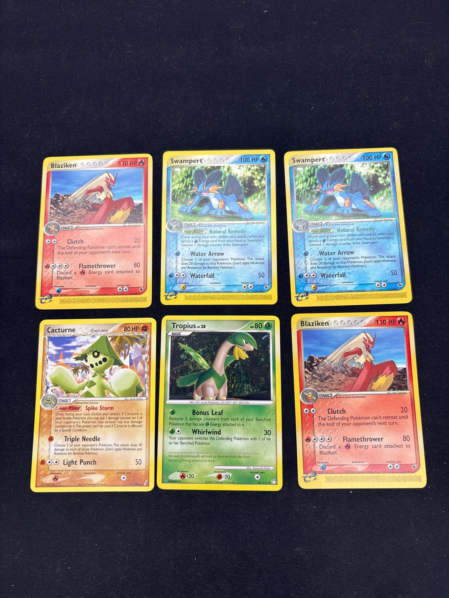Auction Lot 68: Pokemon Cards Lot of 6 Mid Era Non Holo Rares Conditions Vary