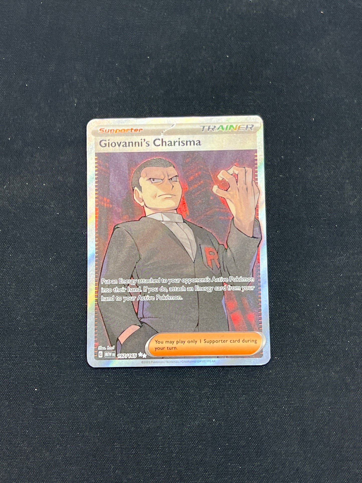 Auction Lot 256: Pokemon Cards 151 Giovanni's Charisma Full Art Condition Vary