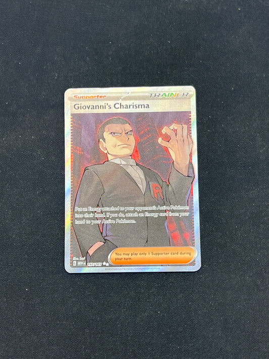 Auction Lot 256: Pokemon Cards 151 Giovanni's Charisma Full Art Condition Vary