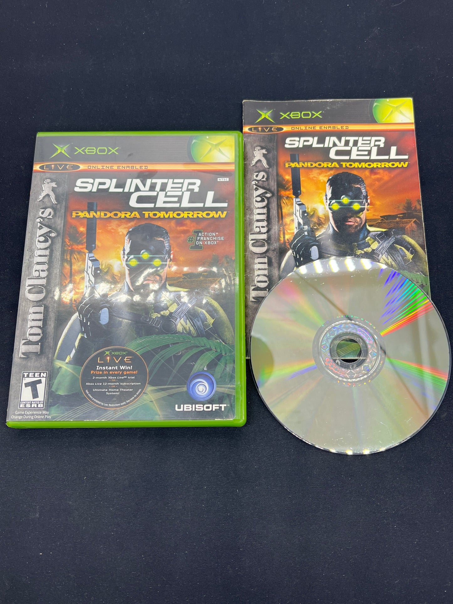 Auction Lot 105: XBOX Video Game Tom Clancy Sprinter Cell Pandora Tomorrow CIB