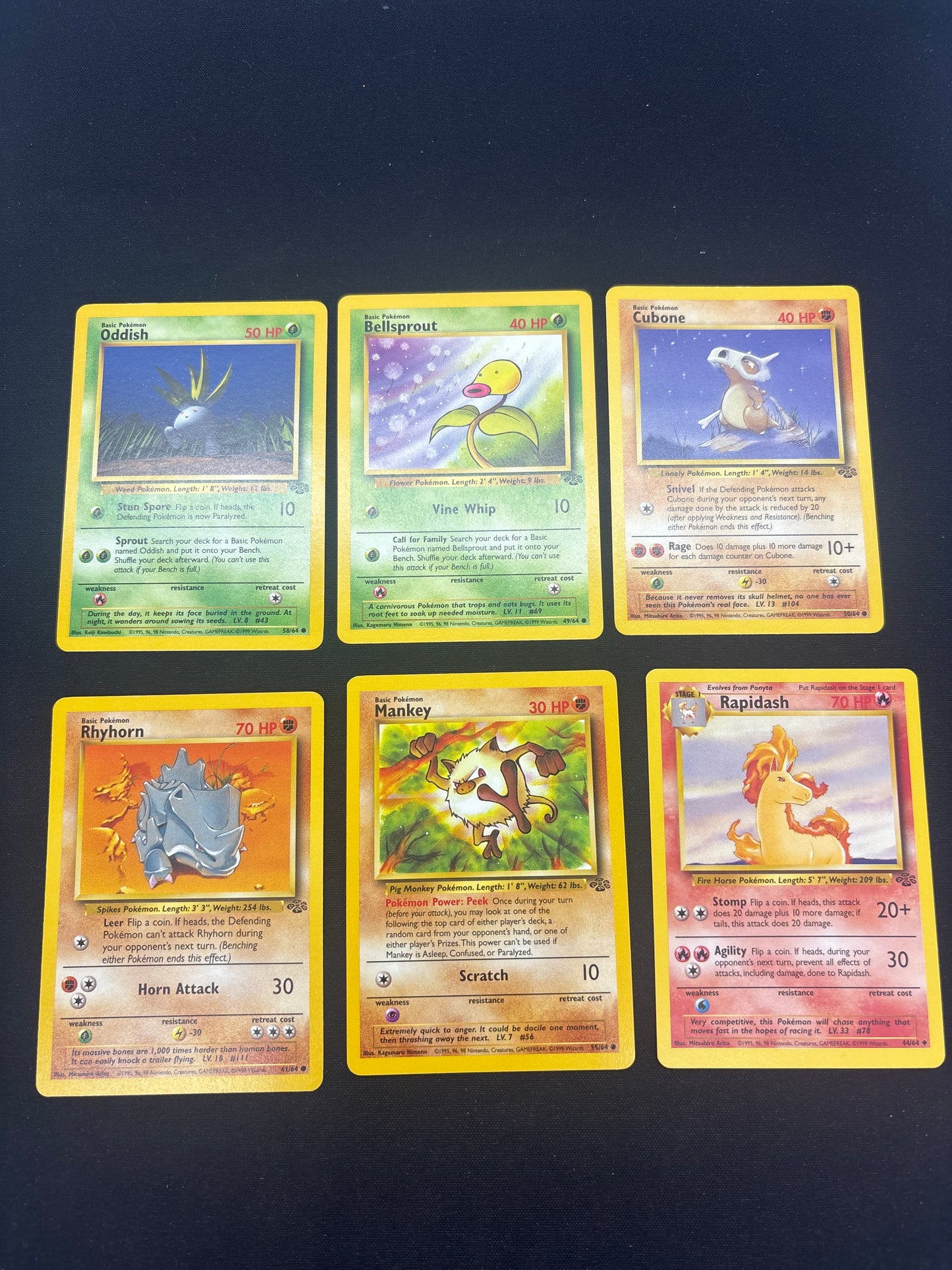Auction Lot 50: Pokemon Cards Lot of 6 Assorted Jungle Conditions Vary