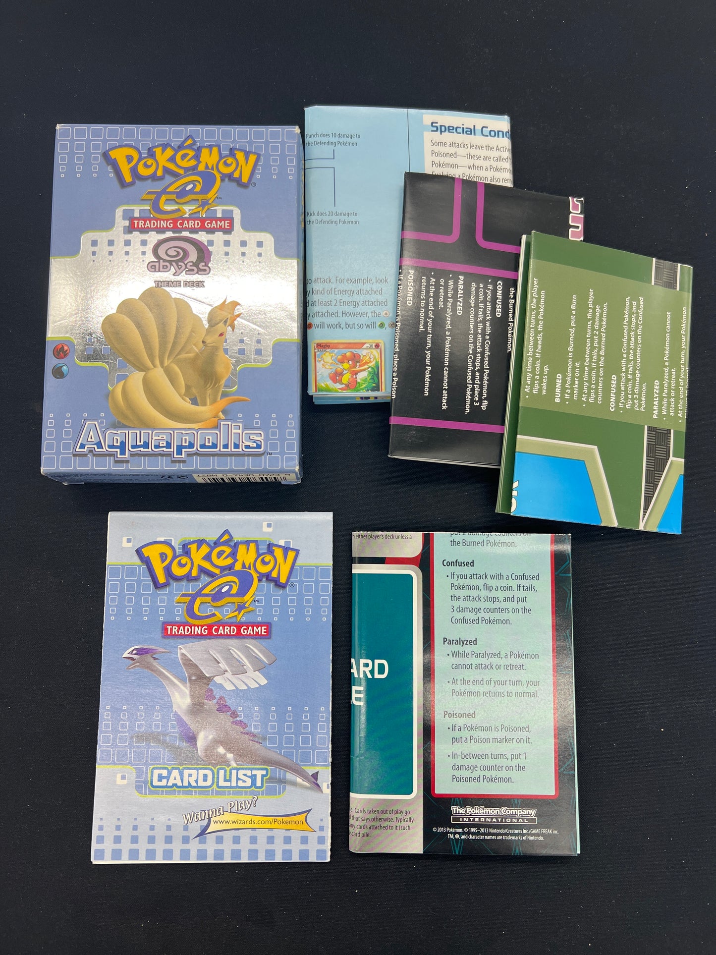Auction Lot 301: Pokemon Card Aquapolis Abyss Theme Deck EMPTY Box With Accessories