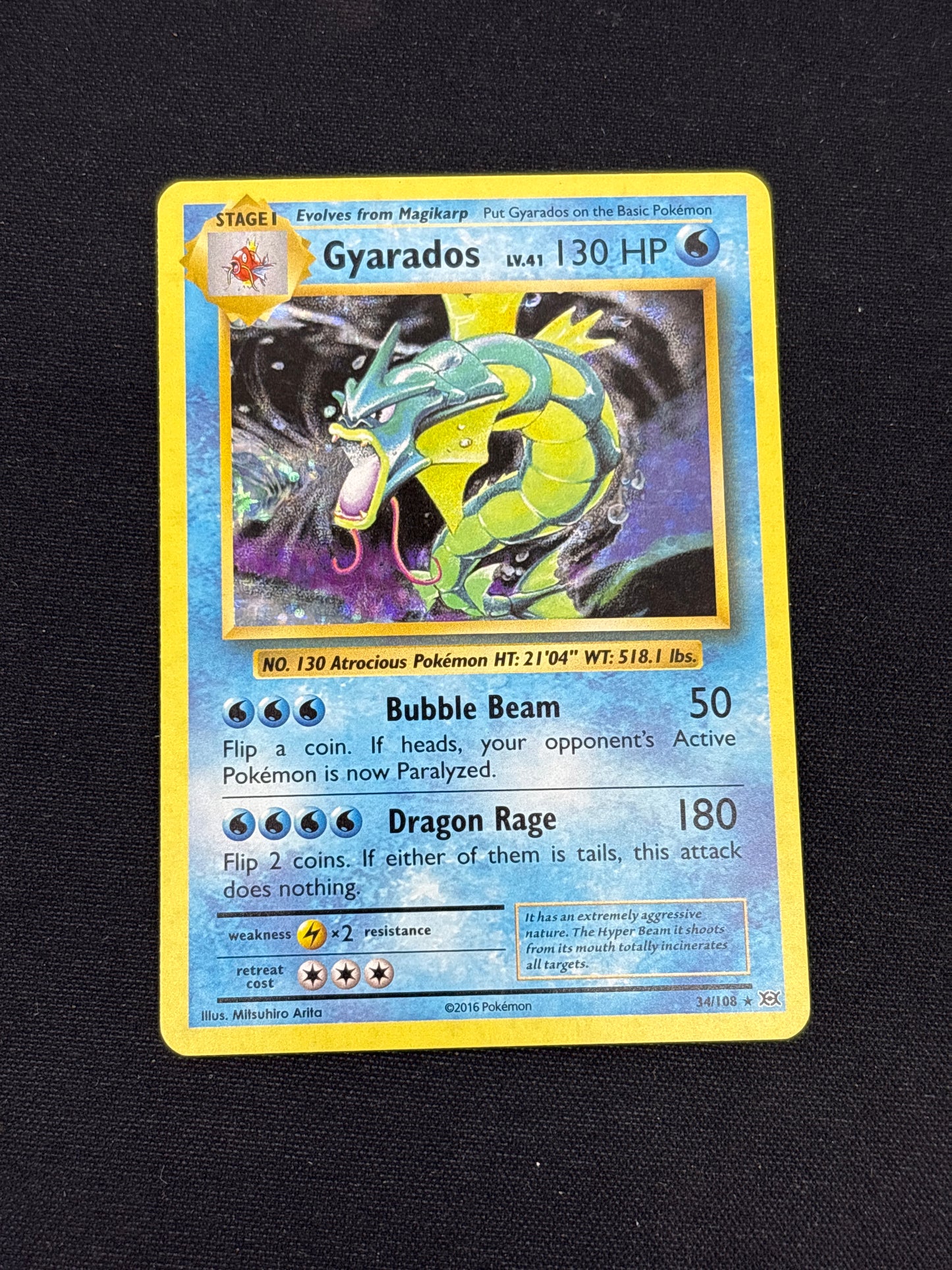 Auction Lot 214: Gyarados Holo XY Evolutions Card Conditions Vary