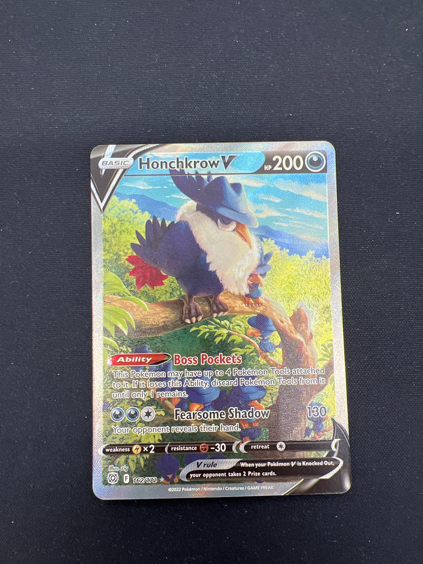 Auction Lot 235: Pokemon Cards Honchkrow V Alt Art SWSH Brilliant Stars Conditions Vary