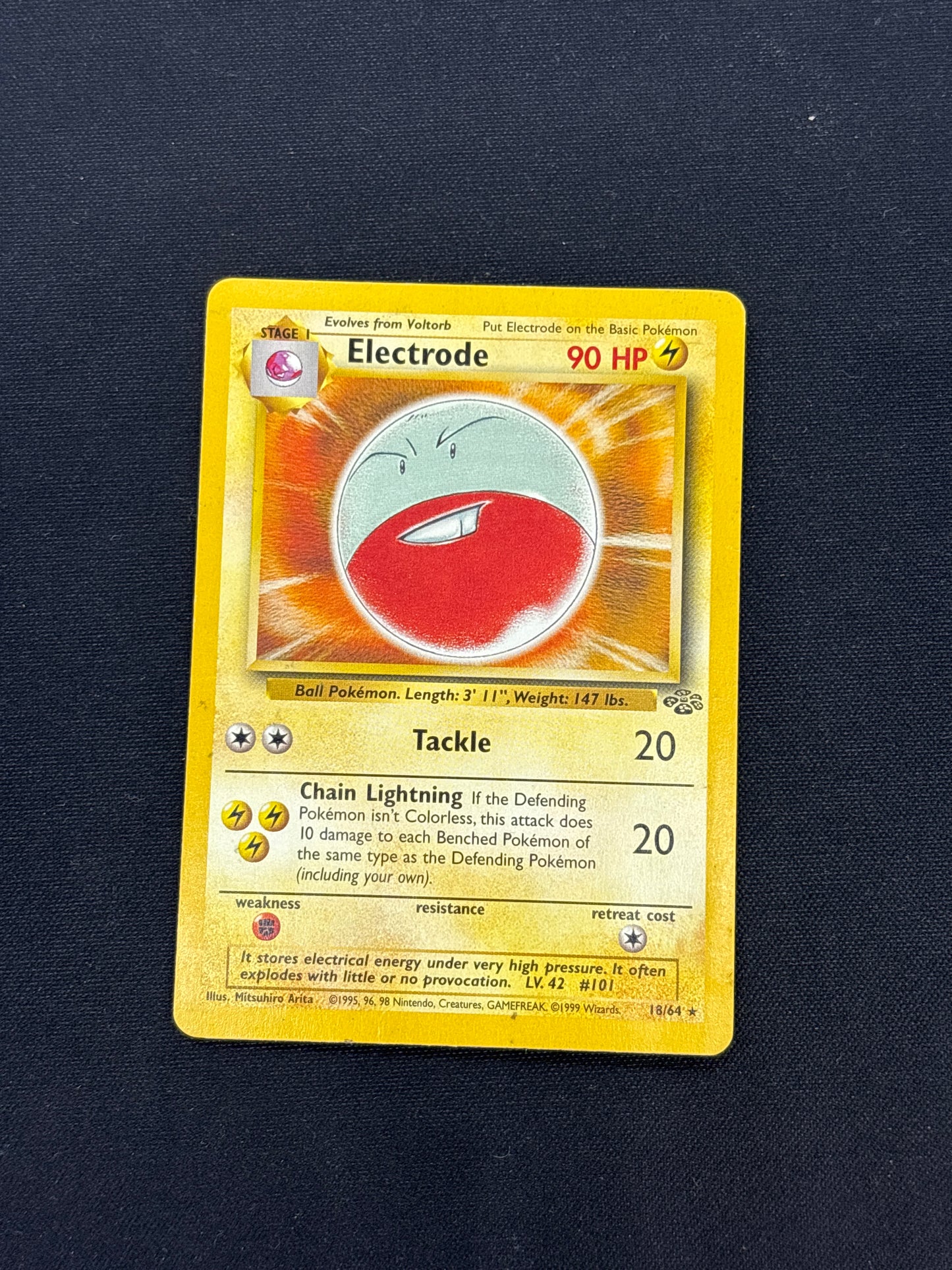 Auction Lot 9: Electrode Non Holo Rare Pokemon WOTC Jungle Card Conditions Vary