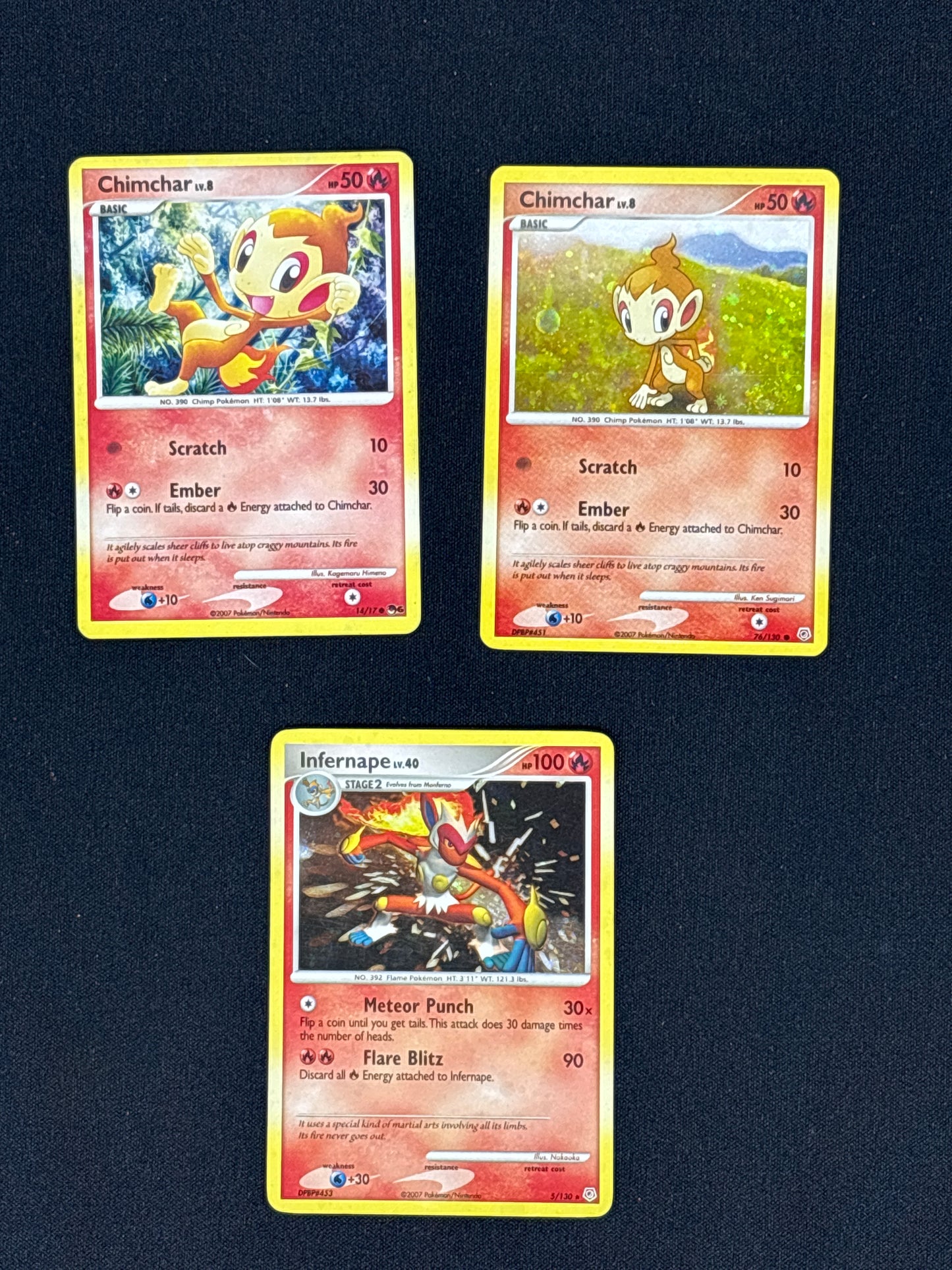 Auction Lot 44: Pokemon Mid Era Infernape Evolution Line Holo Cards Lot 2 Conditions Vary