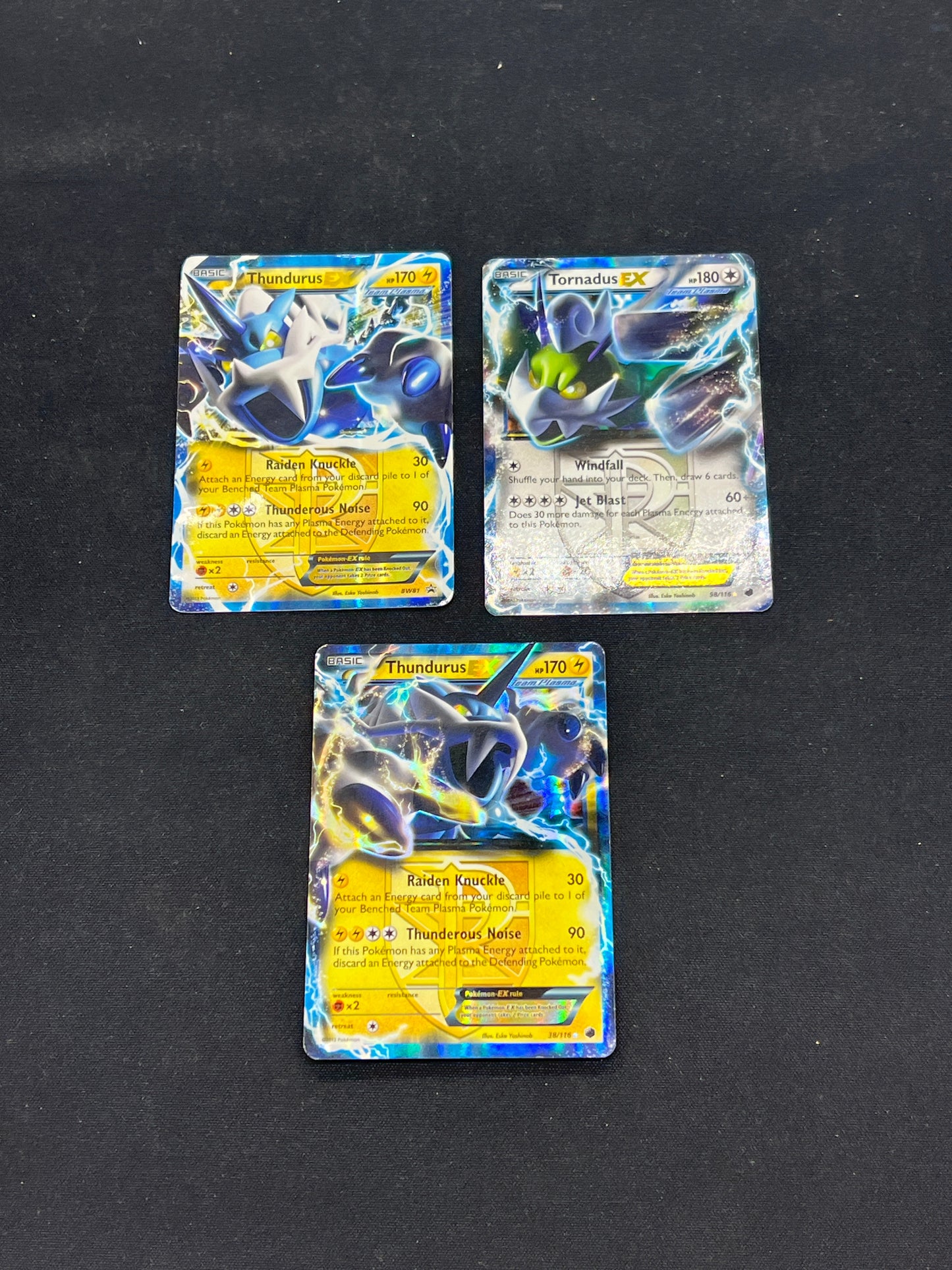 Auction Lot 23: Pokemon Cards Lot of 3 Assorted EX BW Plasma Freeze Conditions Vary