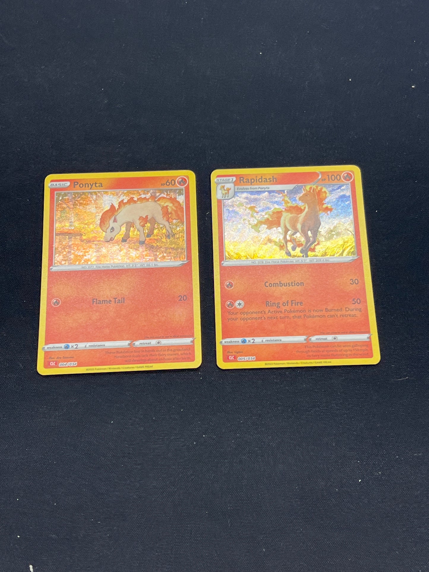 Auction Lot 286: Pokemon Cards Ponyta & Rapidash TCG Classic Conditions Vary