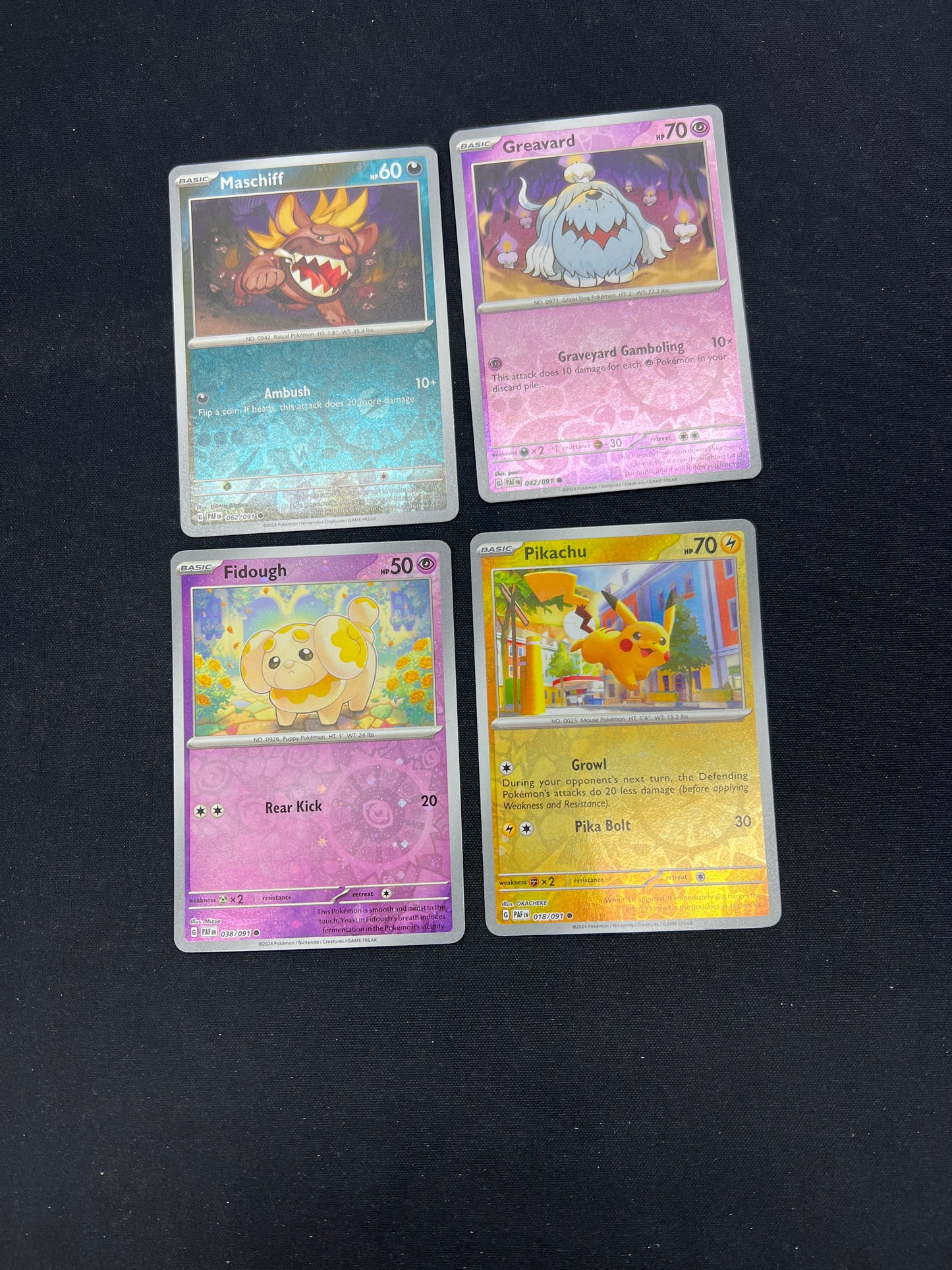 Auction Lot 173: Pokemon Cards Lot of 4 Cosmo Holos Paldean Fates Promo Conditions Vary