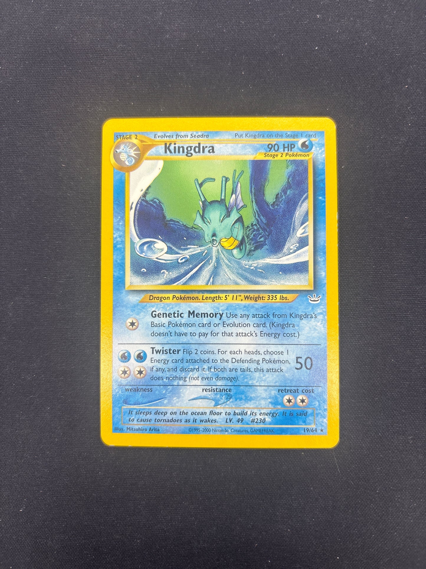 Auction Lot 21: Pokemon Card Kingdra Neo Revelation Condition Vary