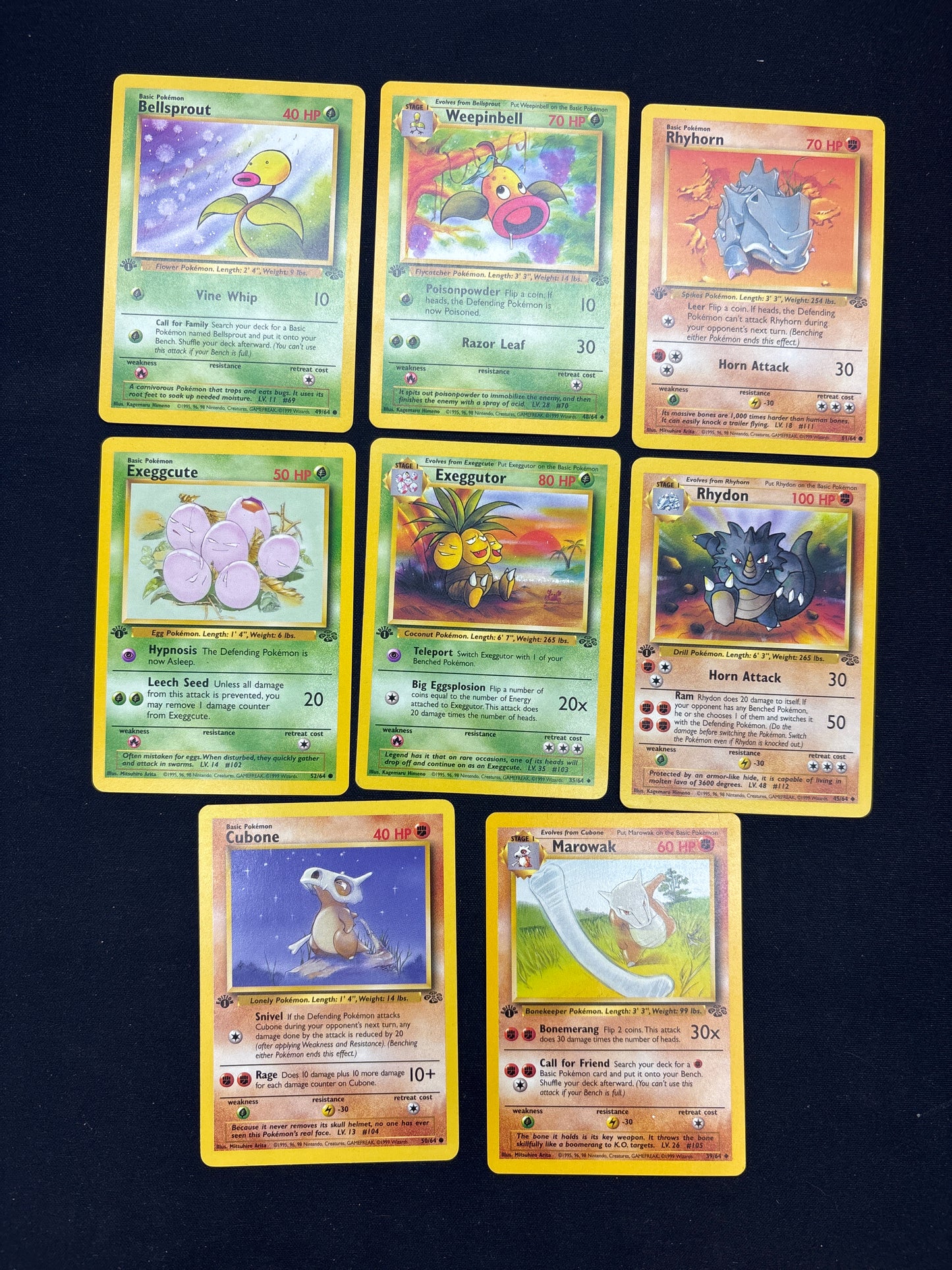Auction Lot 122: Pokemon Cards Lot of 8 Assorted 1st Edition Jungle Conditions Vary