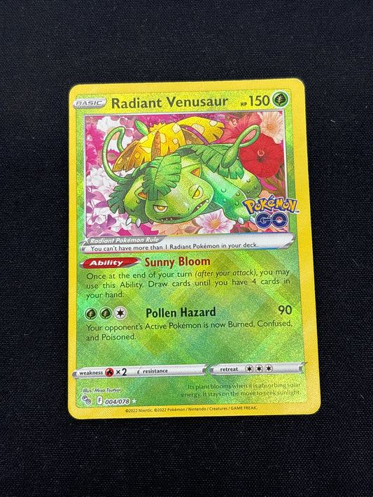 Auction Lot 353: Pokemon Cards Radiant Vensuaur Pokemon Go Stamped Condition Vary