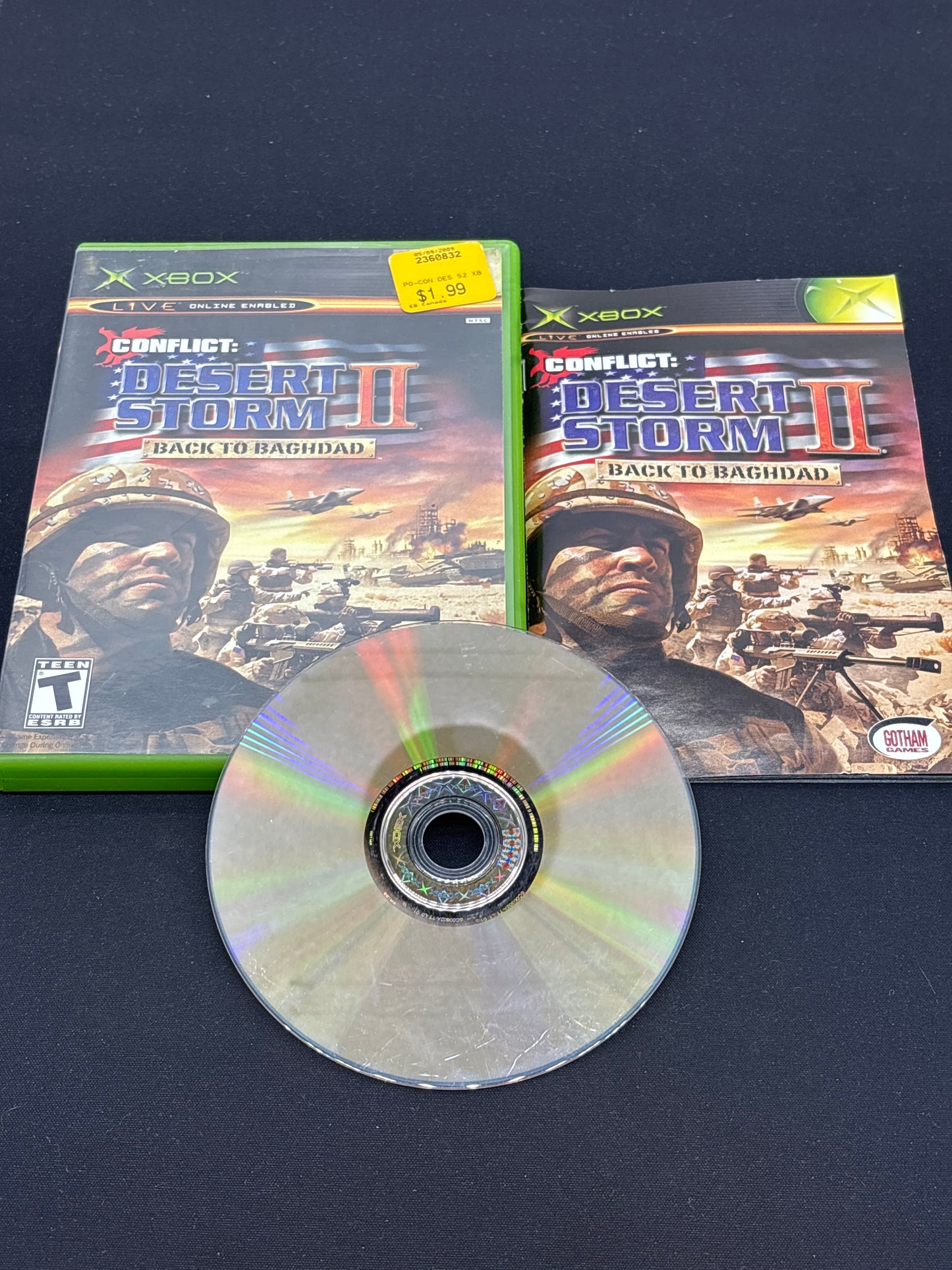 Auction Lot 115: XBOX Video Game Conflict Desert Storm 2 Back to Baghdad CIB