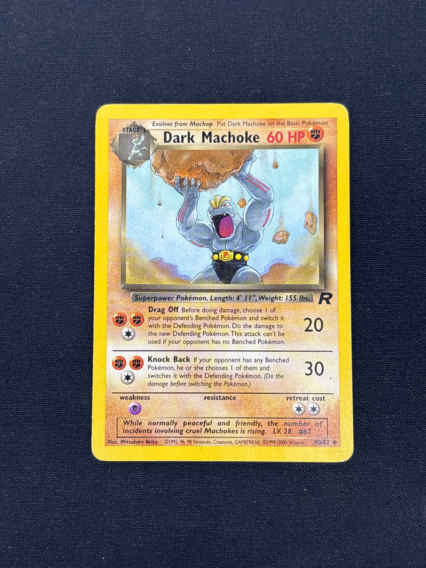 Auction Lot 27: Dark Machoke Pokemon Team Rocket Card Conditions Vary