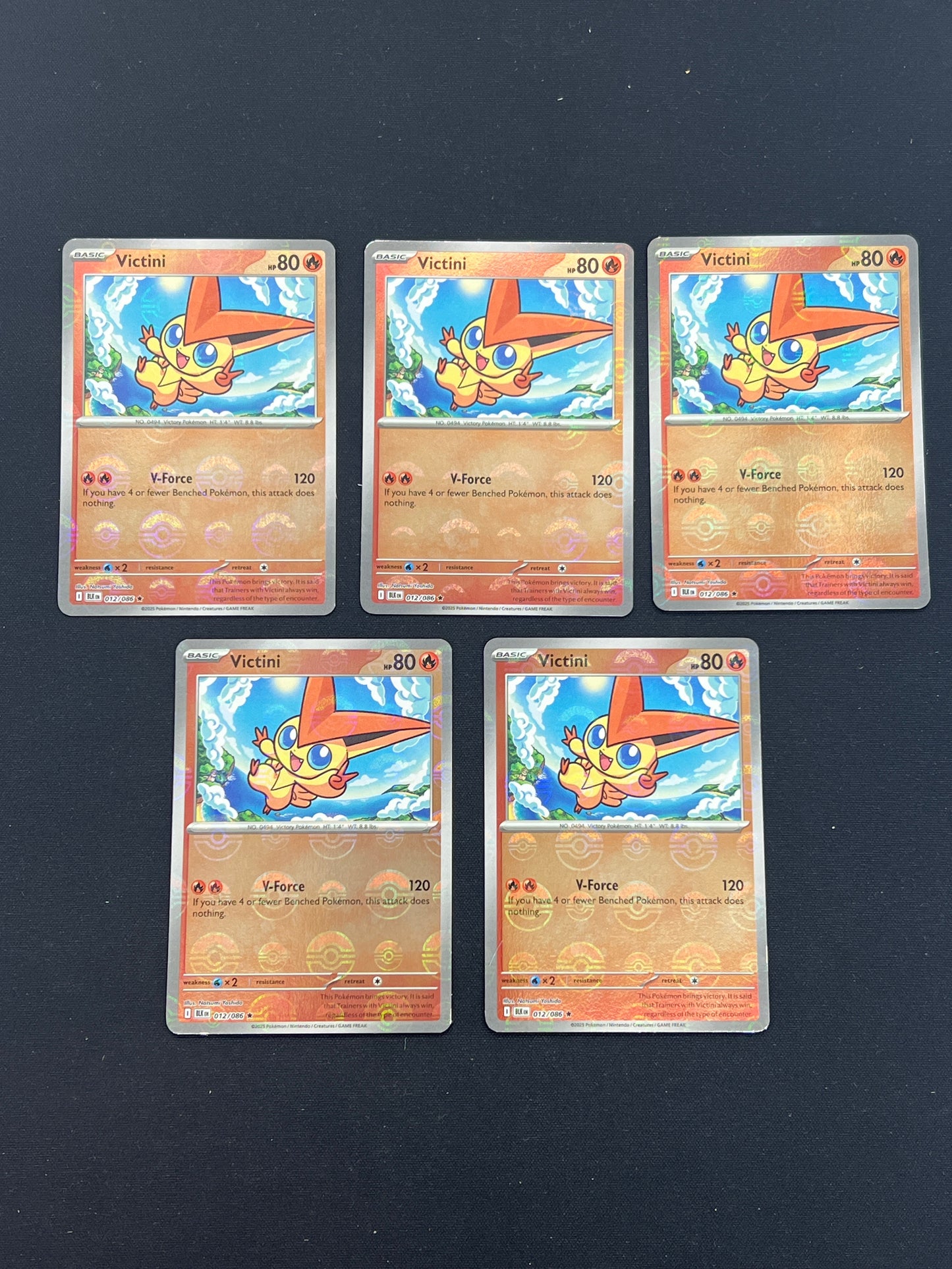 Auction Lot 95: Pokemon Cards Victini Promo Pokeball Holo Conditions Vary