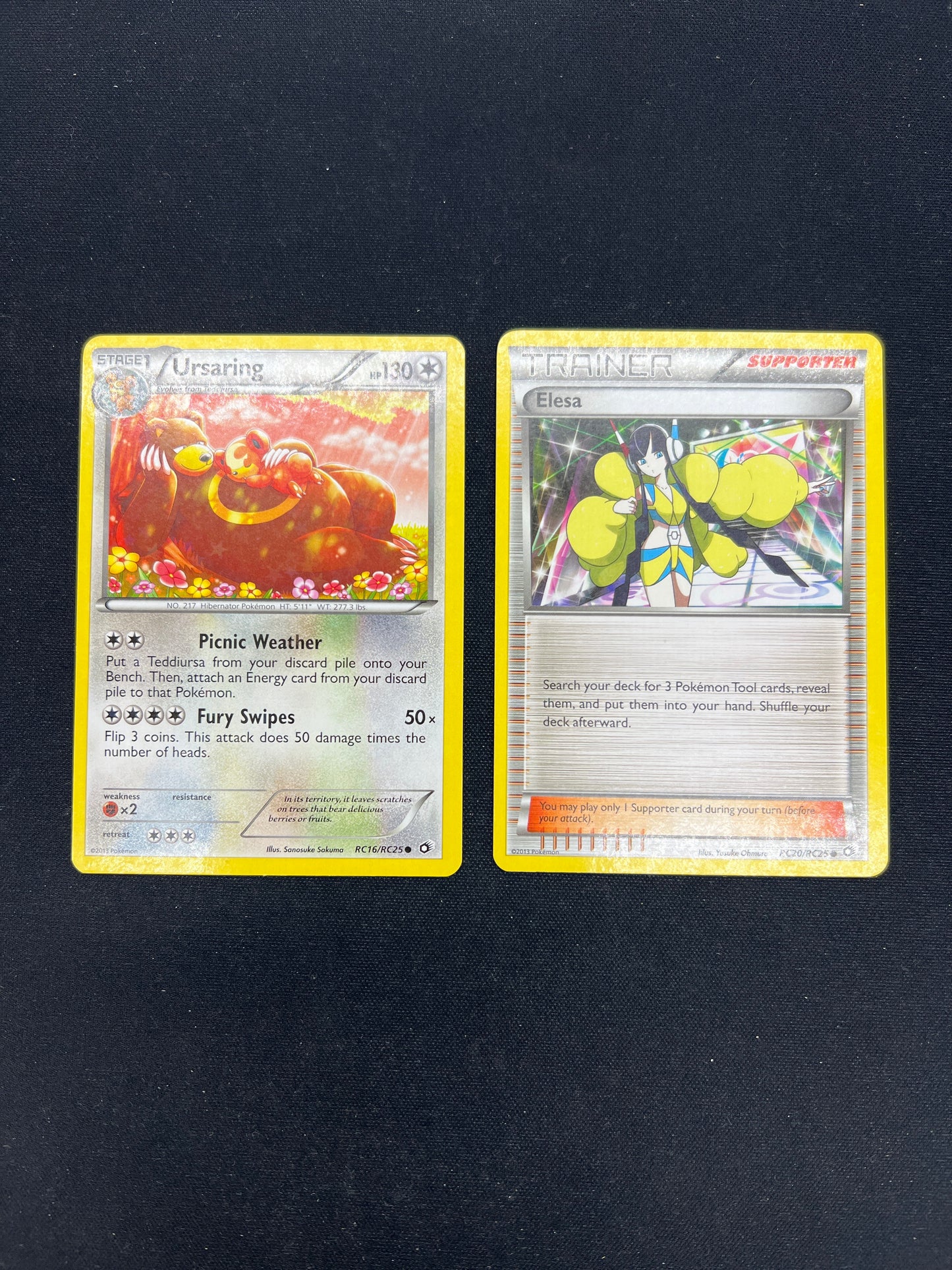 Auction Lot 302: Pokemon Cards Ursaring & Elesa Radiant Collection Legendary Treasures Conditions Vary