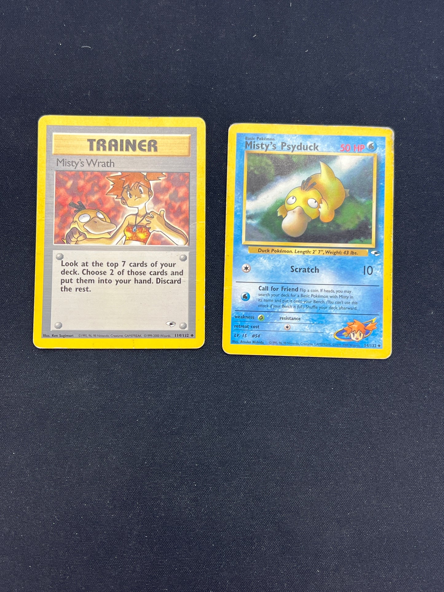 Auction Lot 370: Pokemon Cards Lot of 2 Gym Heroes Misty's Psyduck Misty's Wrath Conditions Vary