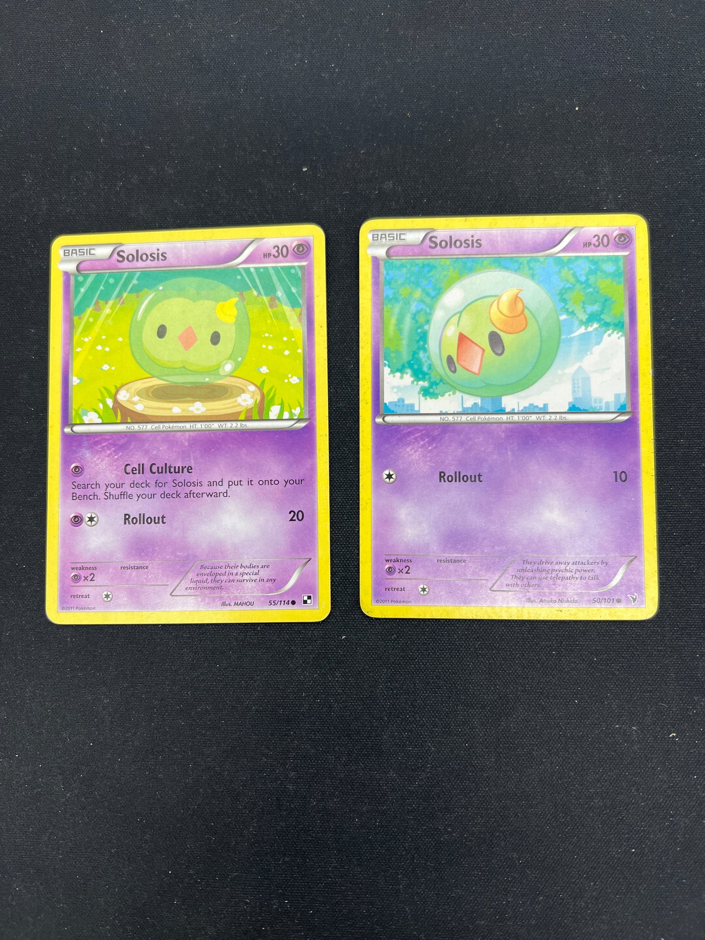 Auction Lot 386: Pokemon Cards Solosis Lot BW Conditions Vary