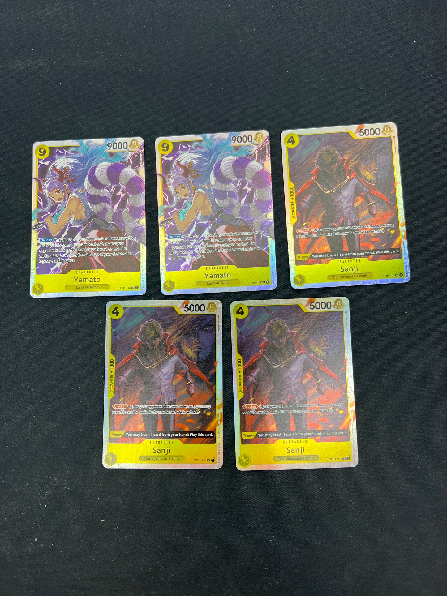 Auction Lot 190: One Piece Lot of 5 Assorted OP-04 Conditions Vary