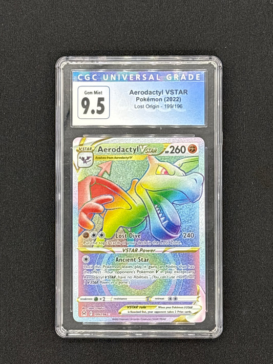 Auction Lot 34: CGC 9.5 Aerodactyl Vstar Lost Origin Rainbow Rare