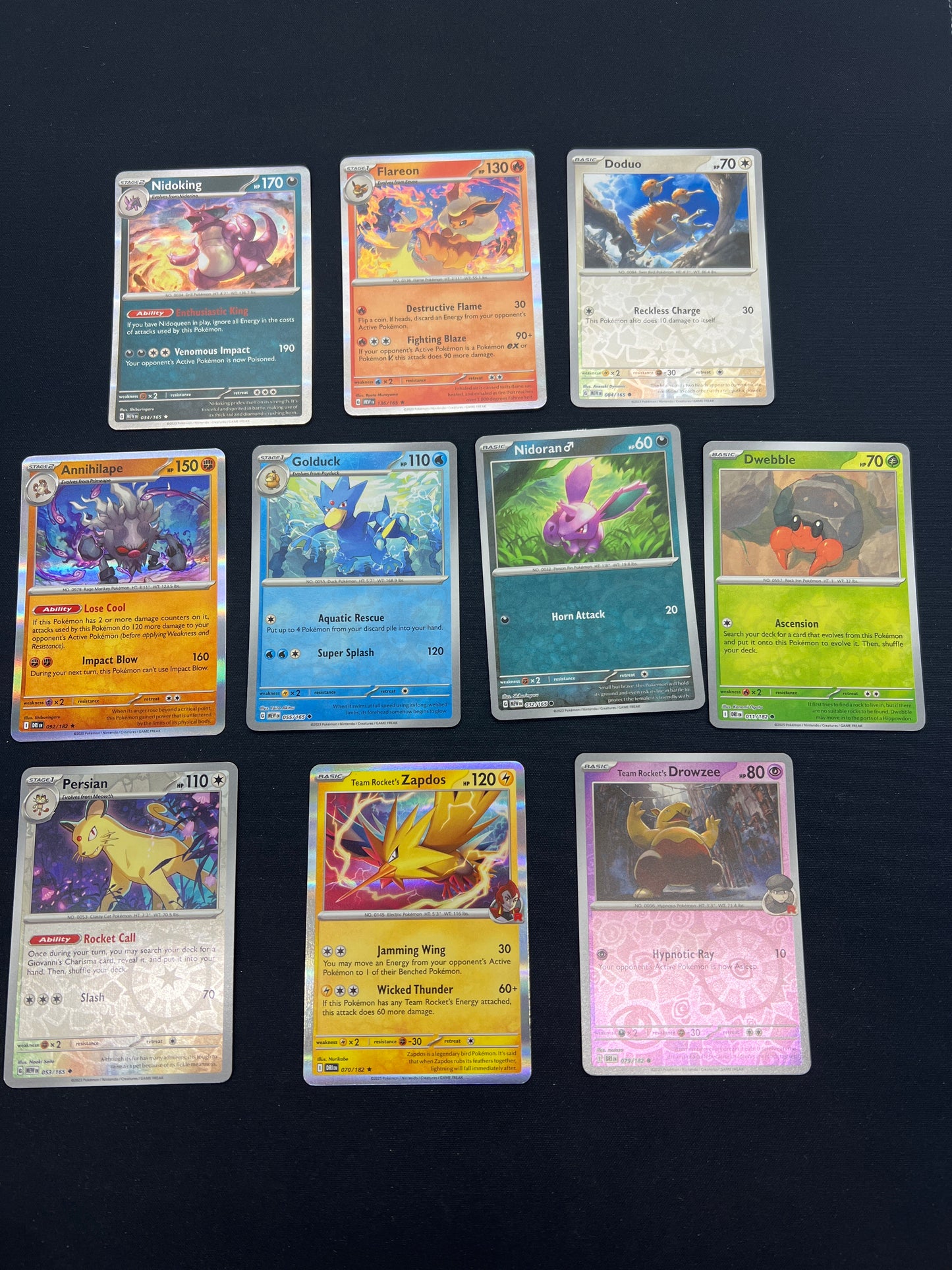 Auction Lot 218: Pokemon Cards Lot of 10 Assorted Reverse Holos Conditions Vary