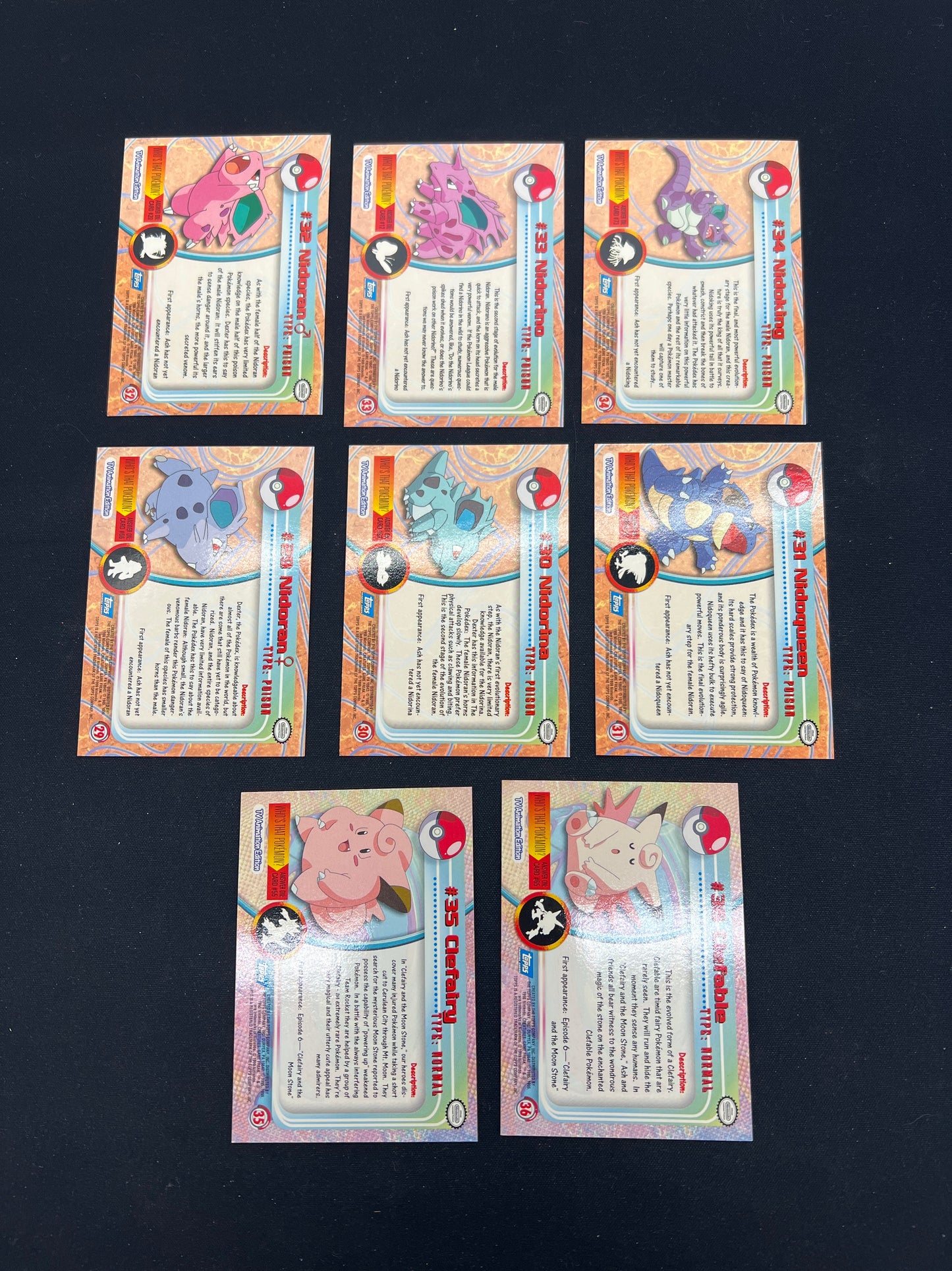 Auction Lot 19: Pokemon Topps Cards Lot of 8 Assorted Non Foils Conditions Vary