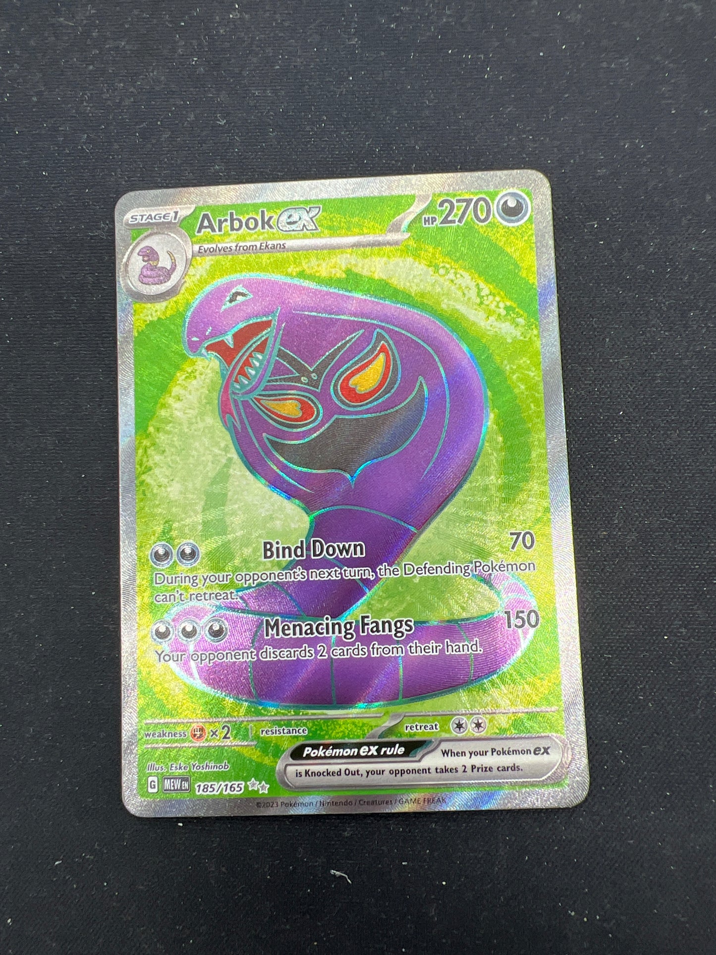 Auction Lot 249: Pokemon Cards Arbok EX Full Art Conditions Vary