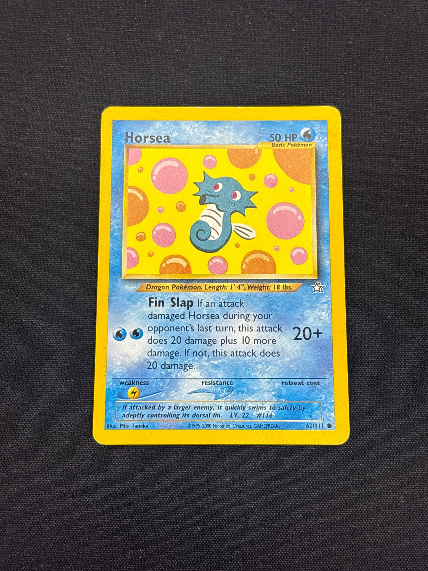 Auction Lot 256: Pokemon Cards Horsea Common Neo Genesis Condition Vary