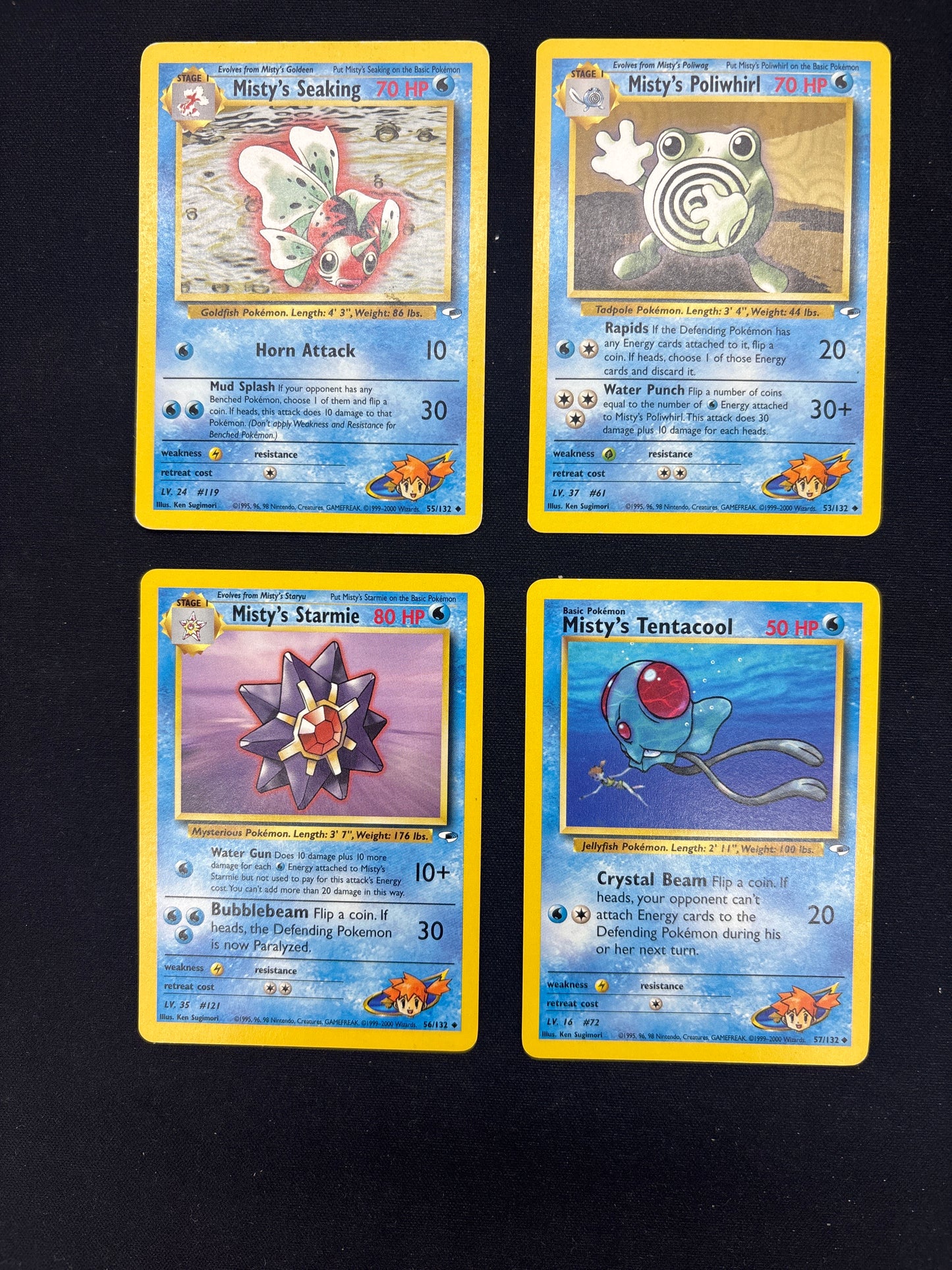 Auction Lot 222: Pokemon Cards Lot of 4 Misty’s Gym Heroes Conditions Vary