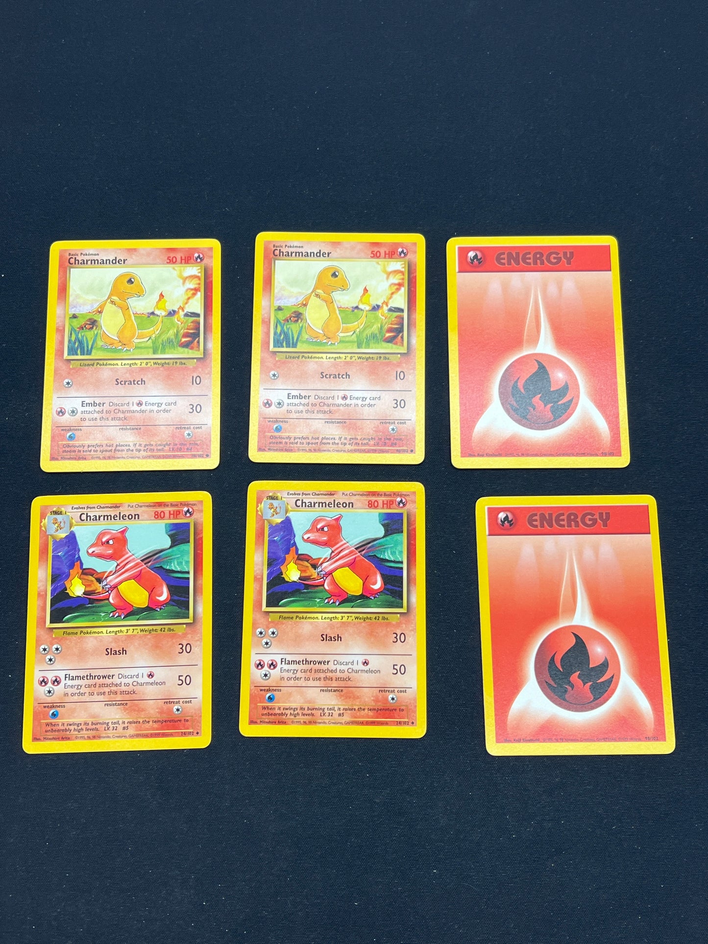 Auction Lot 38: Pokemon Cards Lot of 6 Charmander & Charmeleon Base Set Conditions Vary
