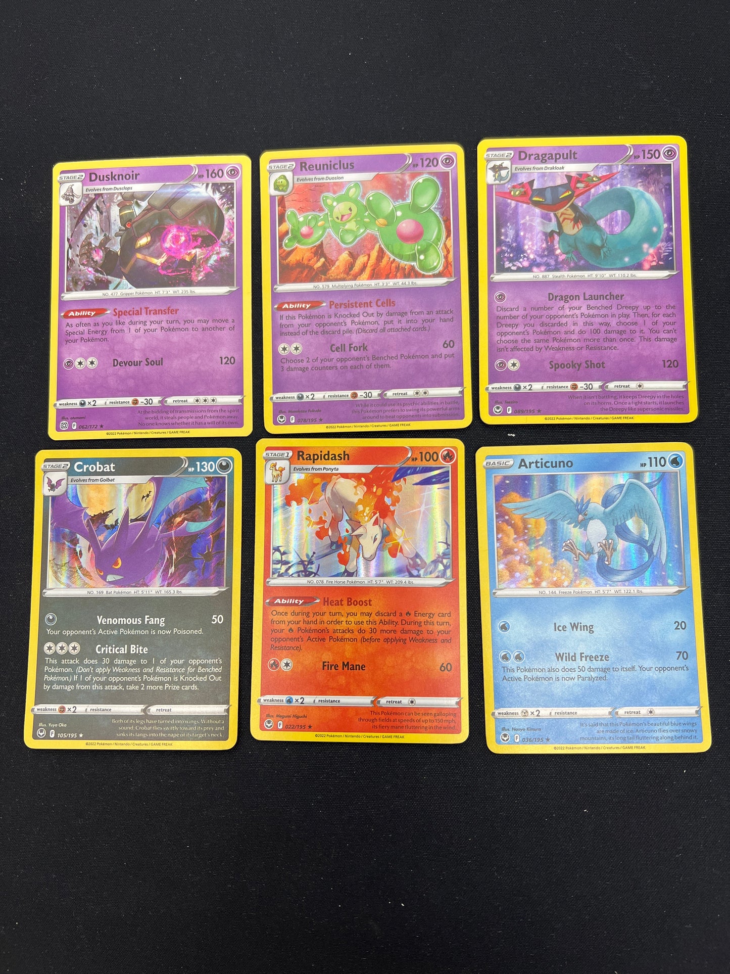 Auction Lot 236: Pokemon Cards Lot of 6 Assorted SWSH Holos Conditions Vary
