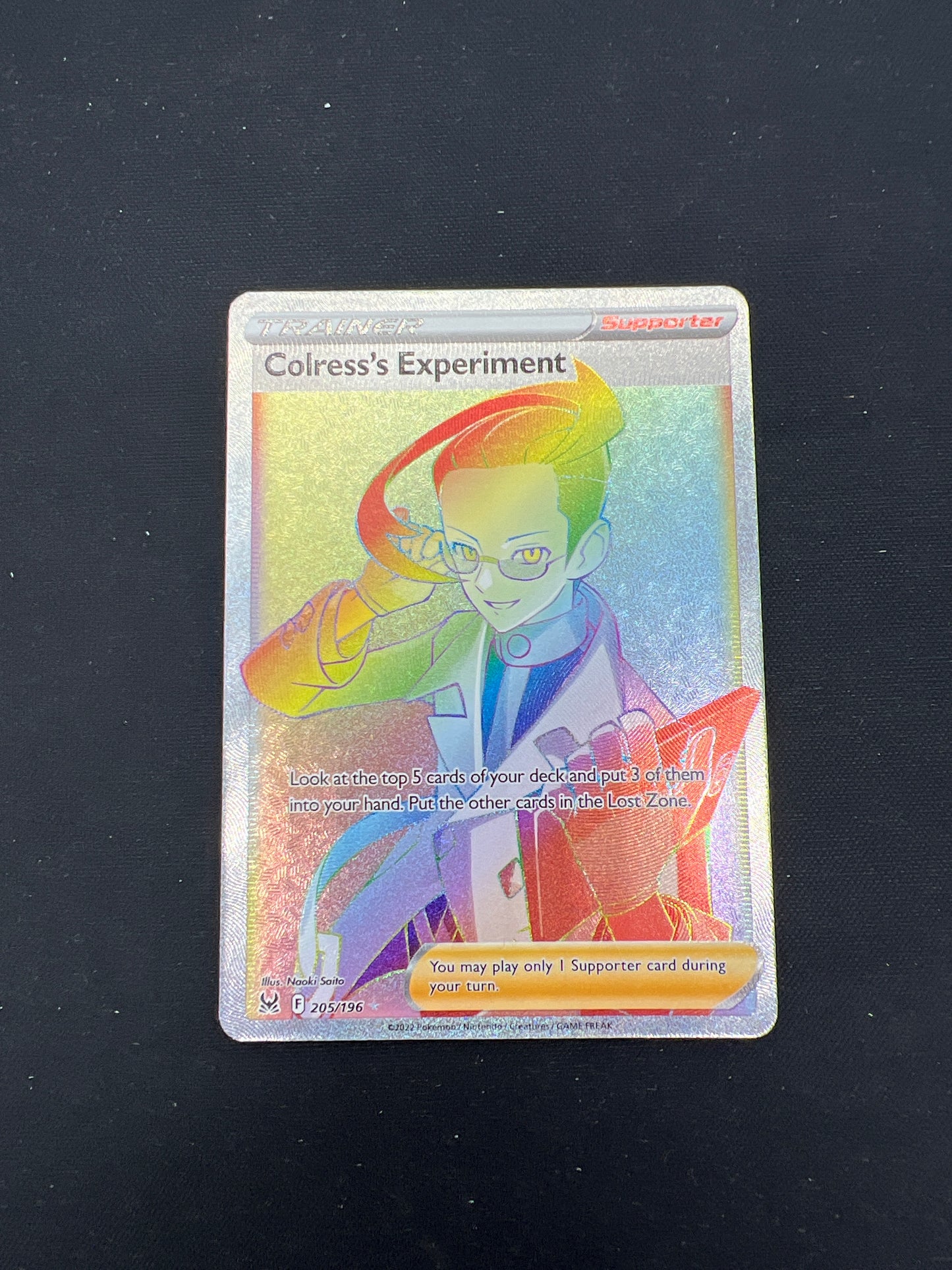 Auction Lot 167: Pokemon Cards Colress's Experiment Rainbow Trainer Full Art SWSH Lost Origin Conditions Vary