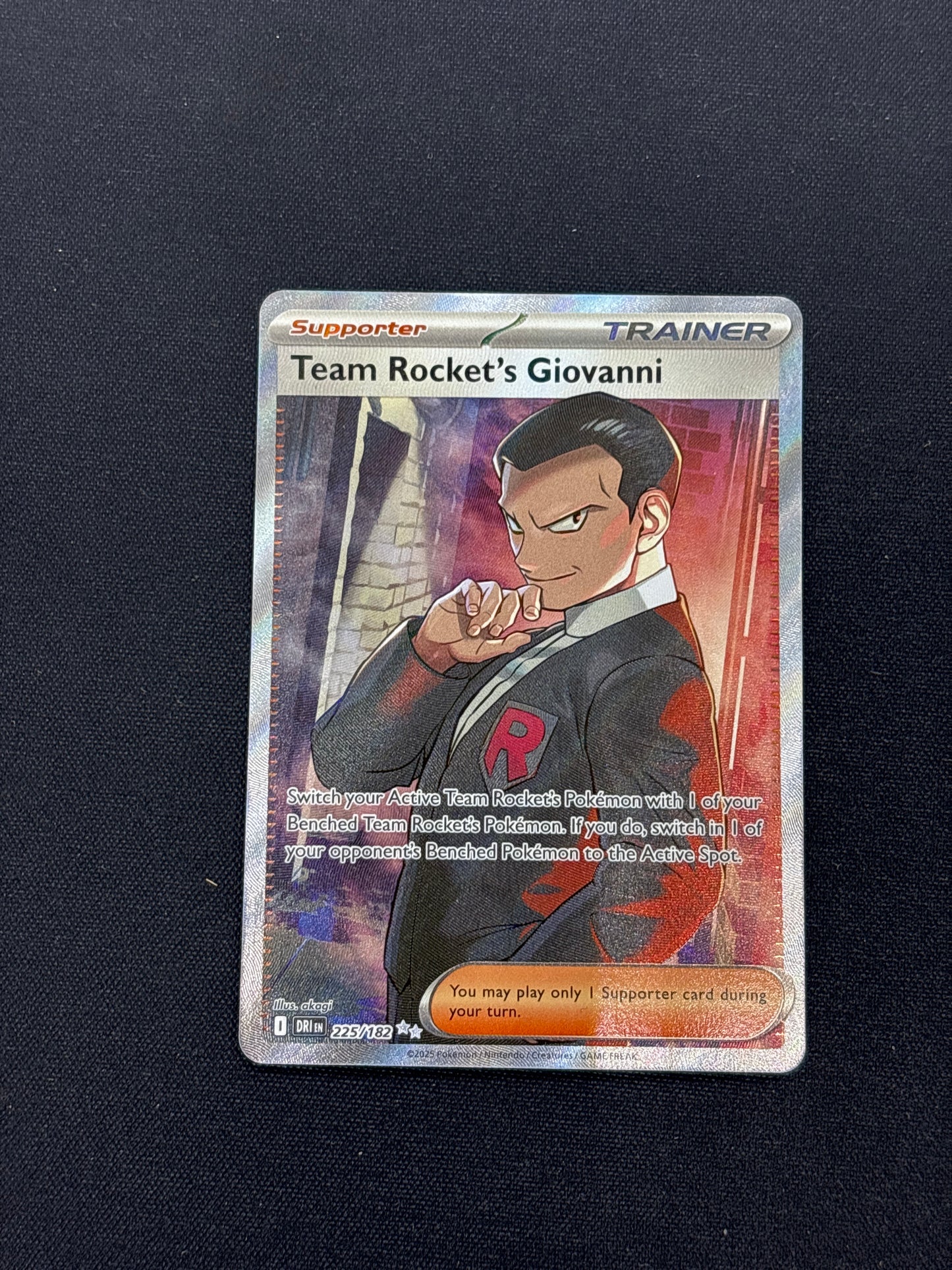 Auction Lot 247: Team Rocket’s Giovanni Full Art 225/182 Pokemon Destined Rivals Card Conditions Vary